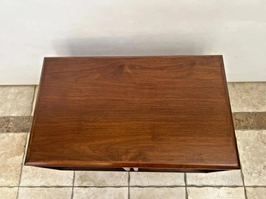 1960s Mid Century Modern Magazine Record Cabinet Coffee Table Push Double Doors - 3