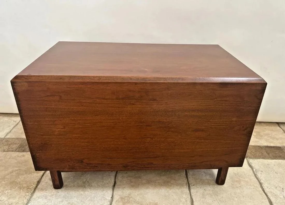 1960s Mid Century Modern Magazine Record Cabinet Coffee Table Push Double Doors - 5