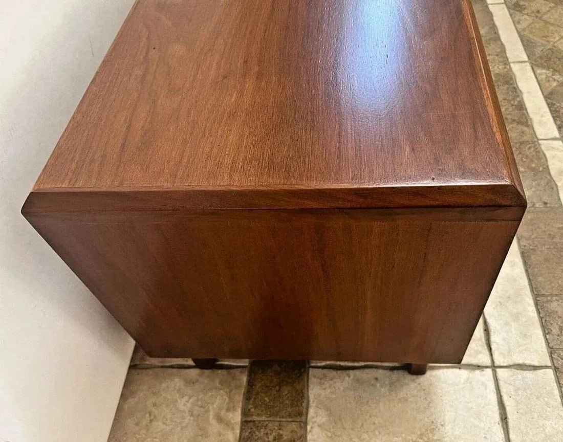 1960s Mid Century Modern Magazine Record Cabinet Coffee Table Push Double Doors - 6