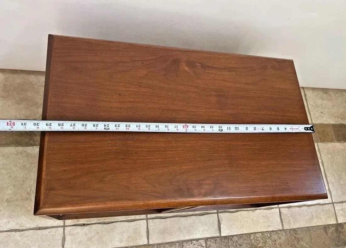 1960s Mid Century Modern Magazine Record Cabinet Coffee Table Push Double Doors - 9
