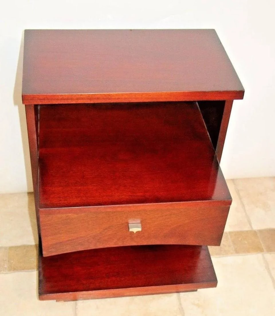 1950s Three Tier Kent Coffey the Sovereign Nightstands with Middle Drawer - a Pair - 6