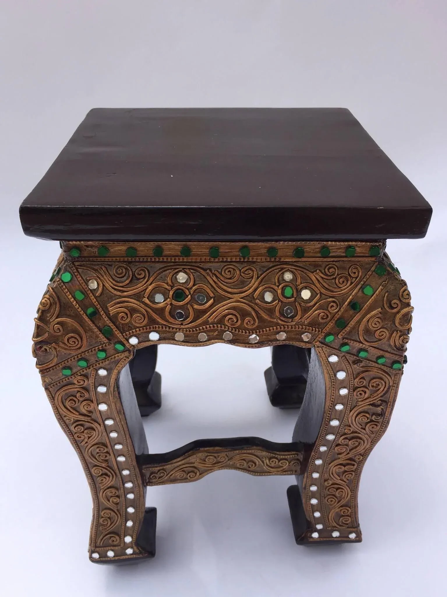 20th Century Asian Small Low Wooden Gilded Table Stand - 4