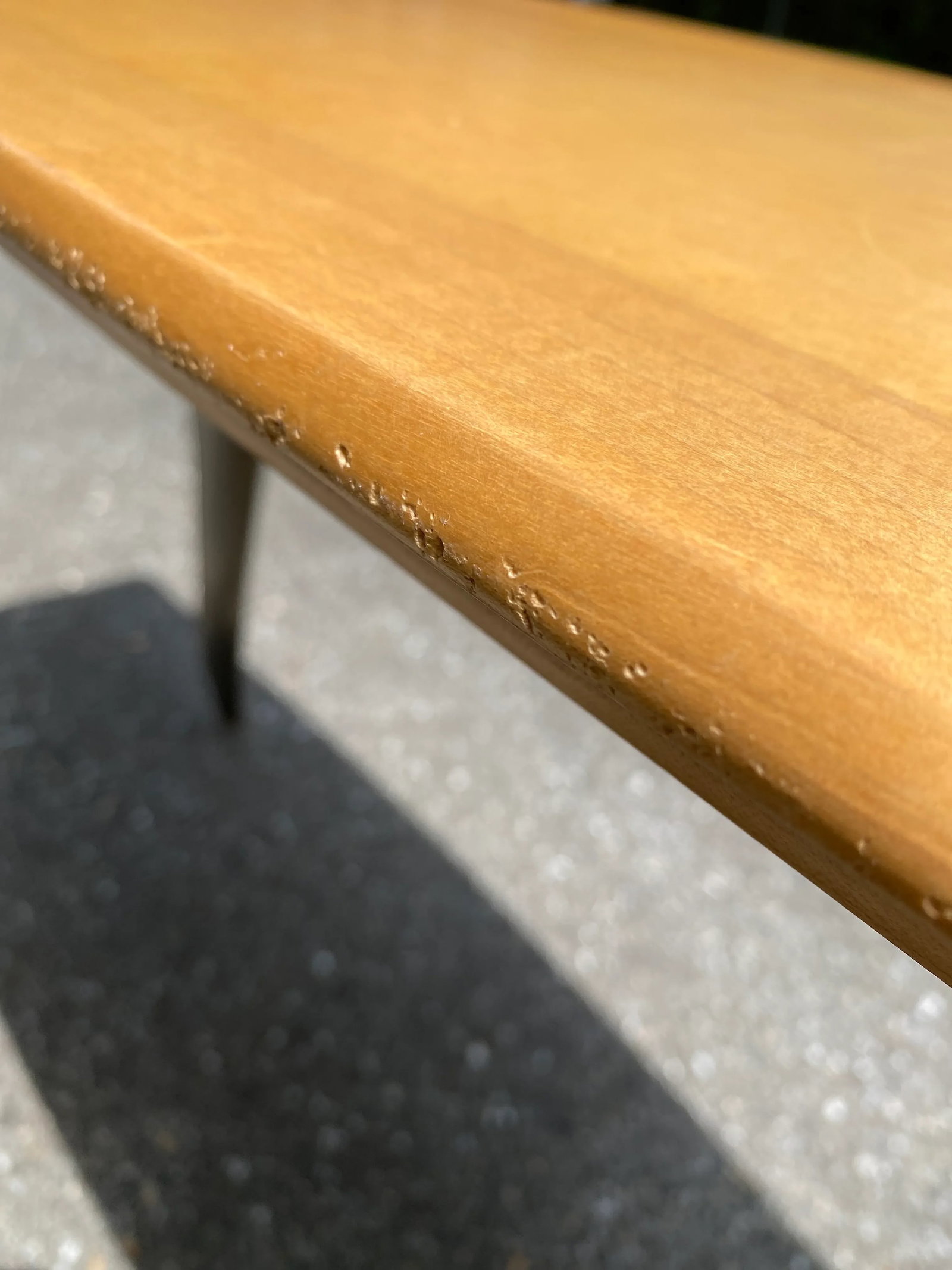 Late 20th Century Modern Squiggle Leg Console Sofa Table With Wooden Top - 5