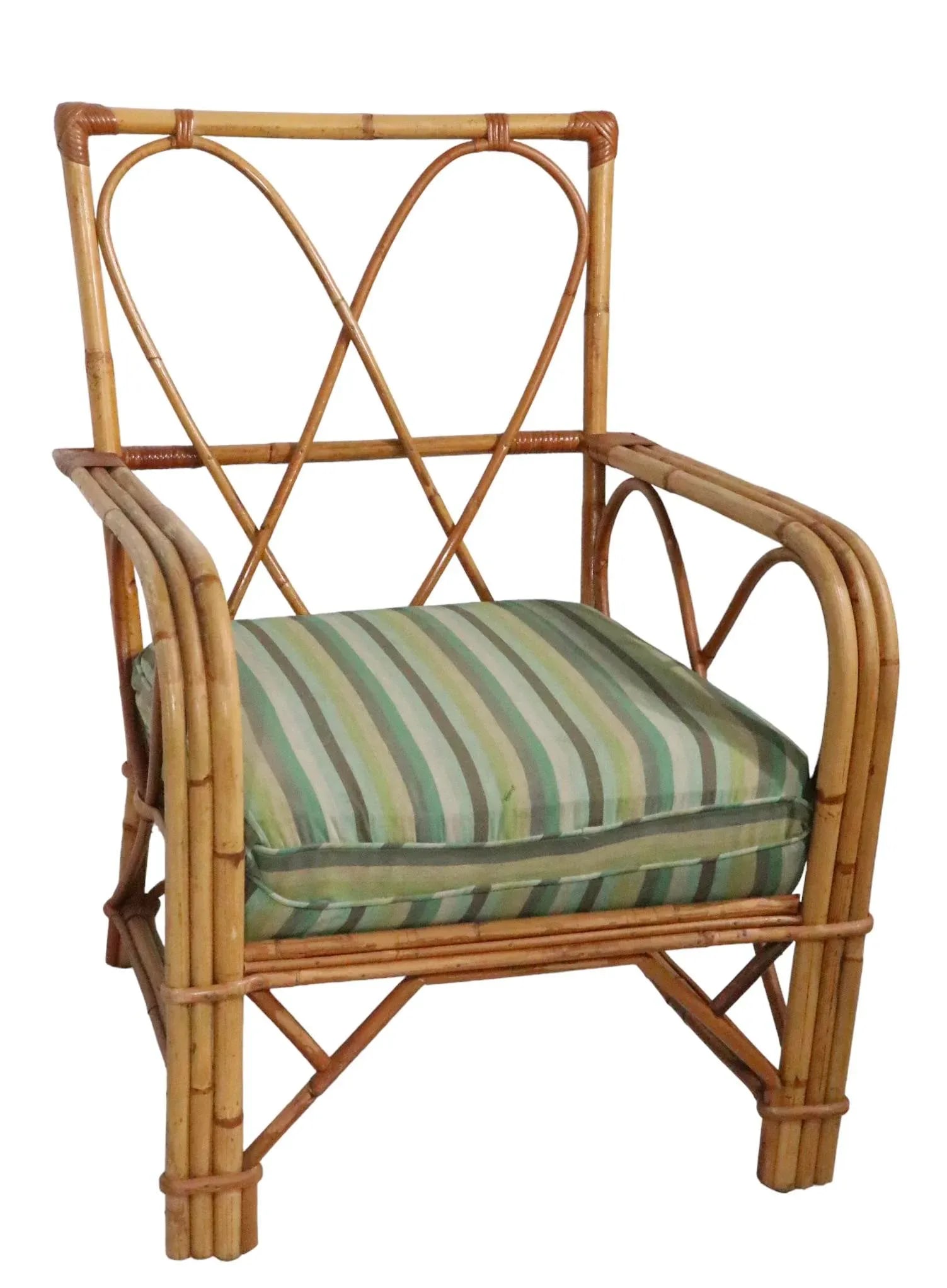 Pr. Mid Century Bamboo Lounge Arm Chairs C. 1950's - 6