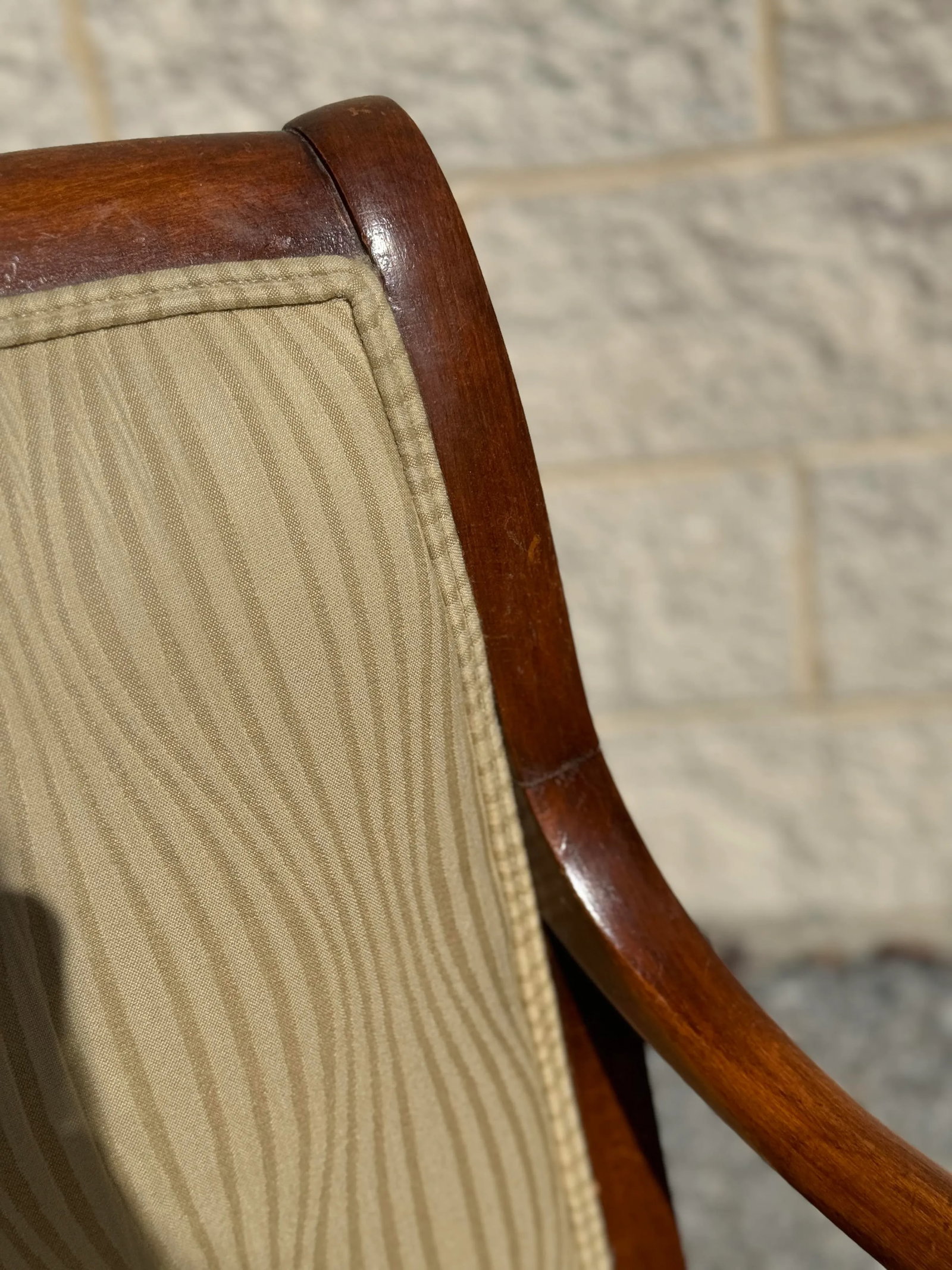 Vintage French Louis Philippe Mahogany Scroll Form Fauteuil Armchairs - Set of 2 - 8