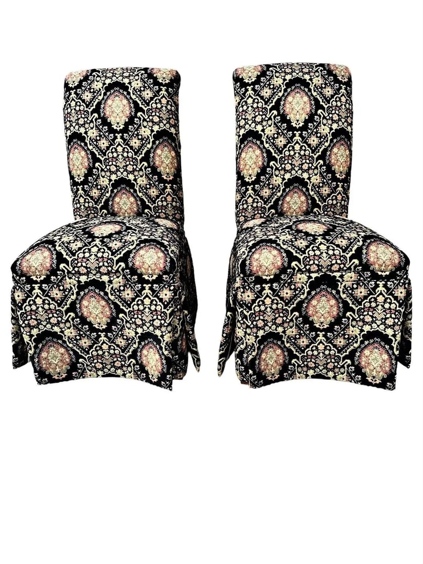 Pair of Spanish and Moorish Style Tapestry Upholstered Accent Chairs - 6