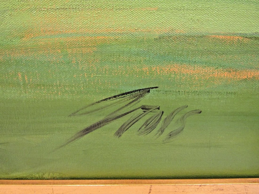 Original David Gross Signed and Framed Landscape Painting Titled "Green Country" - 6