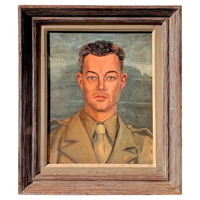 Early 20th Century Handsome American Military Wwii Portrait by Mildred Perman, 1935 - 9