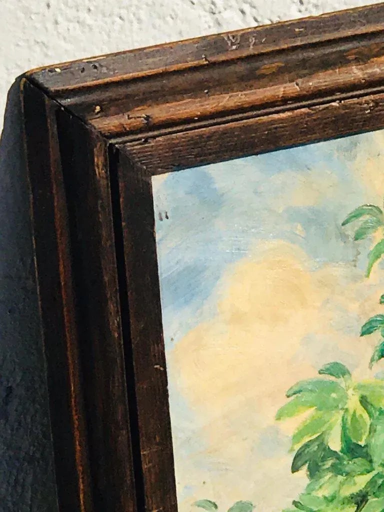 Late 19th Century Victorian Portrait of a Seated Jack Russell in Landscape, Signed Bruns - 2