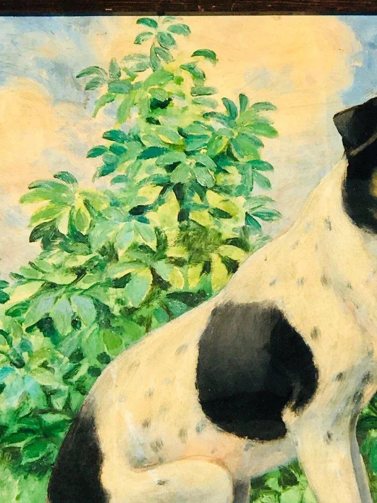 Late 19th Century Victorian Portrait of a Seated Jack Russell in Landscape, Signed Bruns - 4