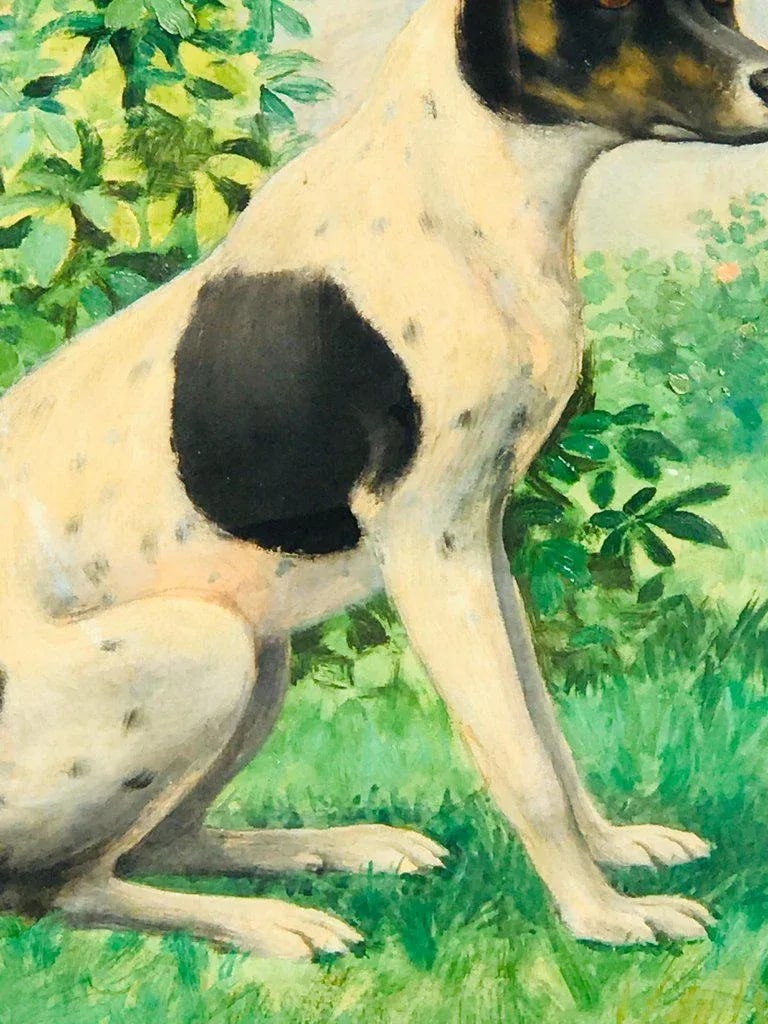 Late 19th Century Victorian Portrait of a Seated Jack Russell in Landscape, Signed Bruns - 6