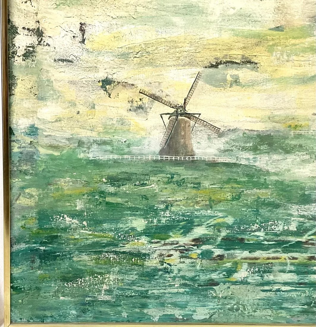20th Century French Windmill Oil on Canvas Painting - 5