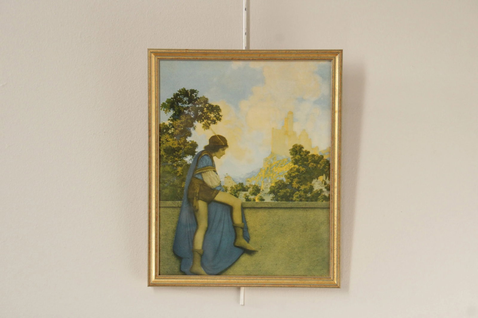 1920s Maxfield Parrish Arts & Crafts Framed 'the Knave Watching Violetta Depart' Print - 2