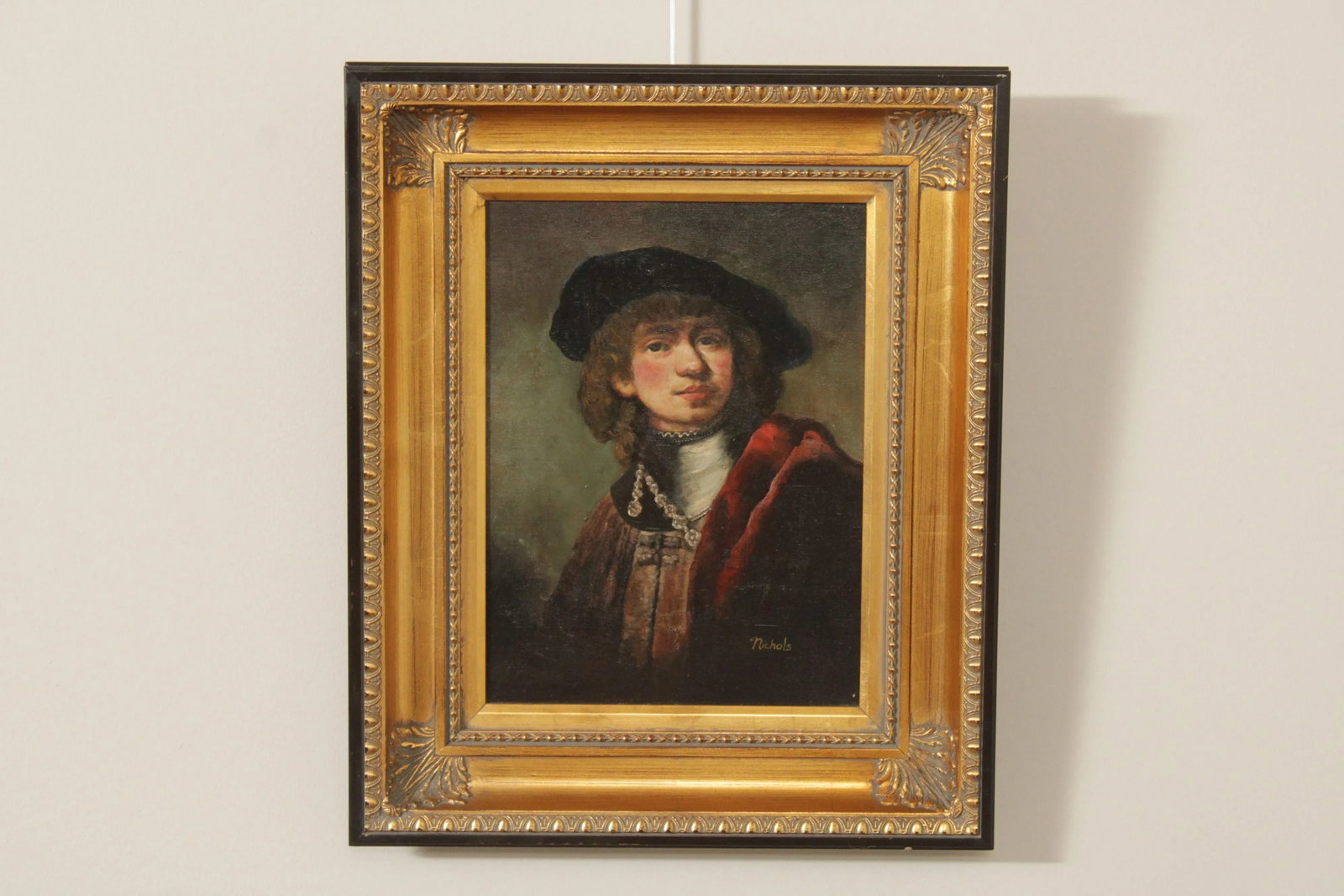 Early 21st Century Self Portrait Oil Painting After Rembrandt, Signed 'Nichlos' - 2