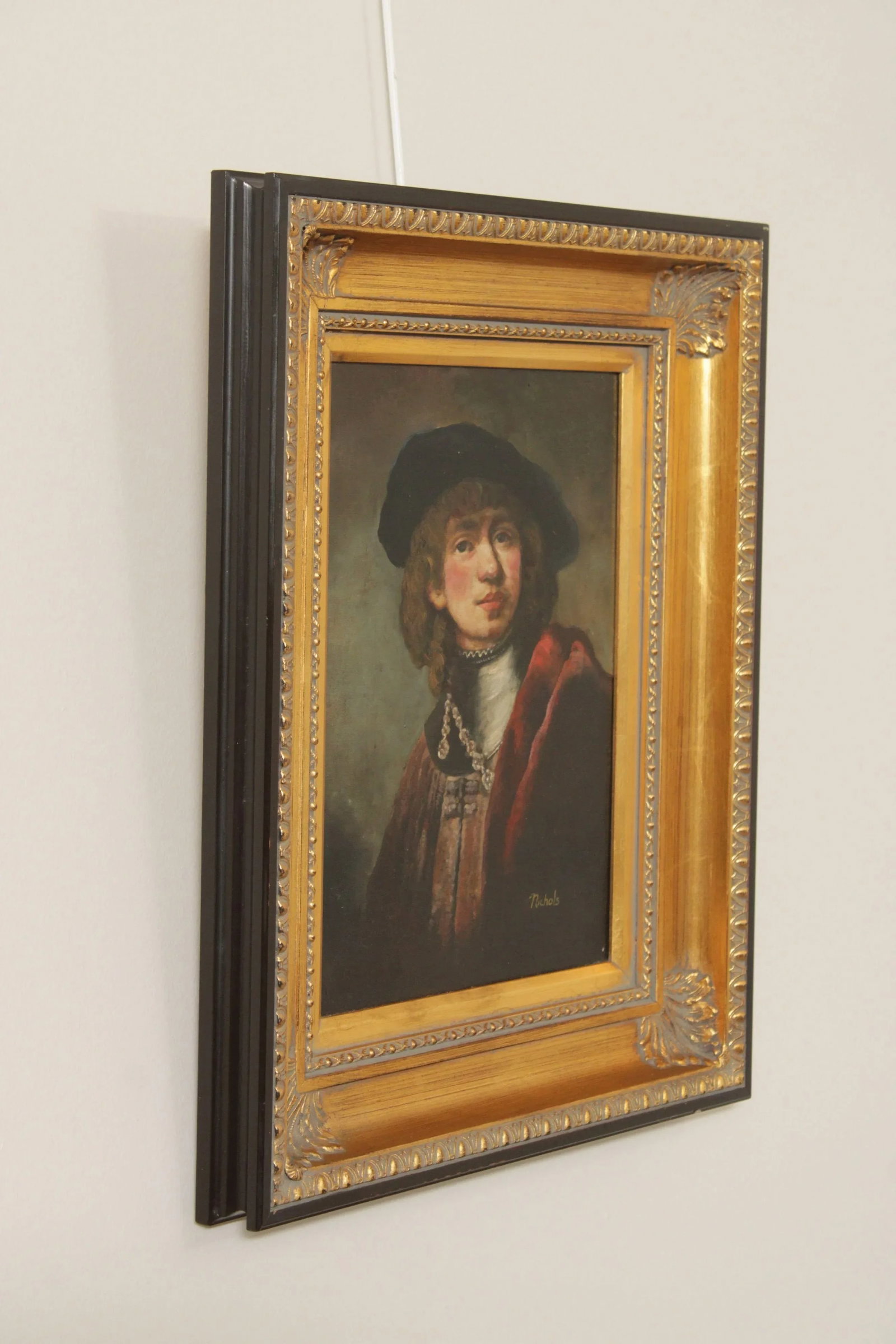 Early 21st Century Self Portrait Oil Painting After Rembrandt, Signed 'Nichlos' - 3