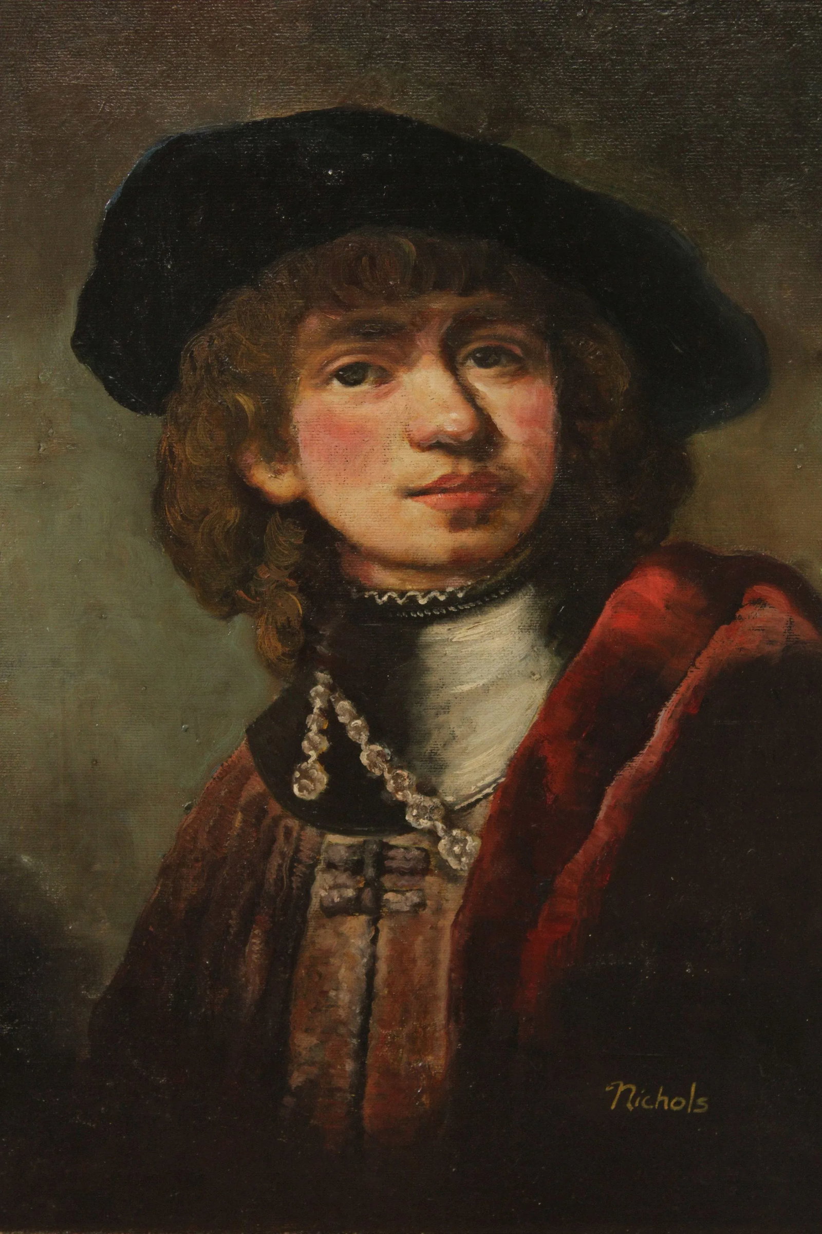 Early 21st Century Self Portrait Oil Painting After Rembrandt, Signed 'Nichlos' - 6