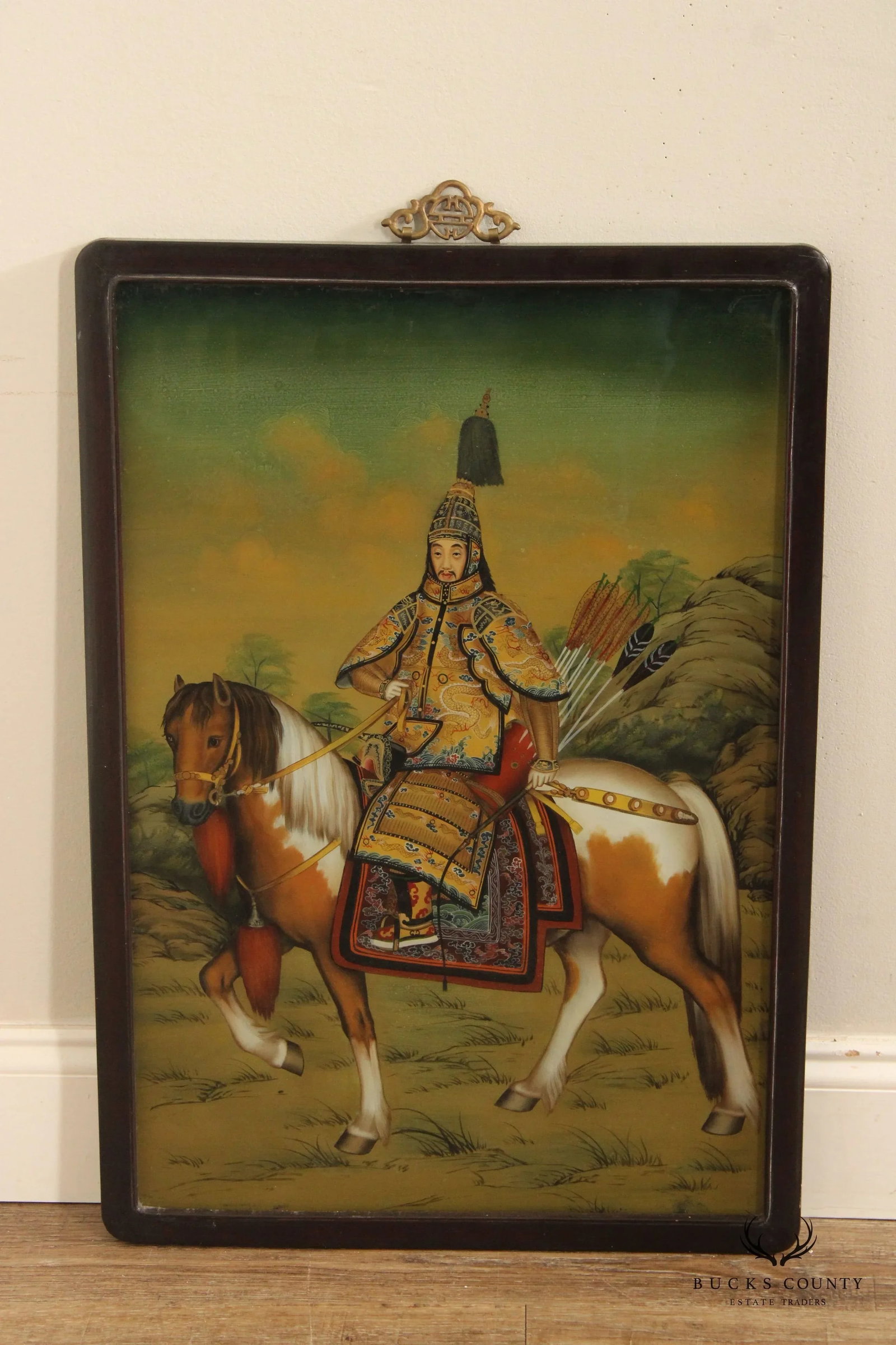 Chinese 'The Qianlong Emperor in Ceremonial Armor on Horseback' Reverse Portrait Portrait, After Giu - 5