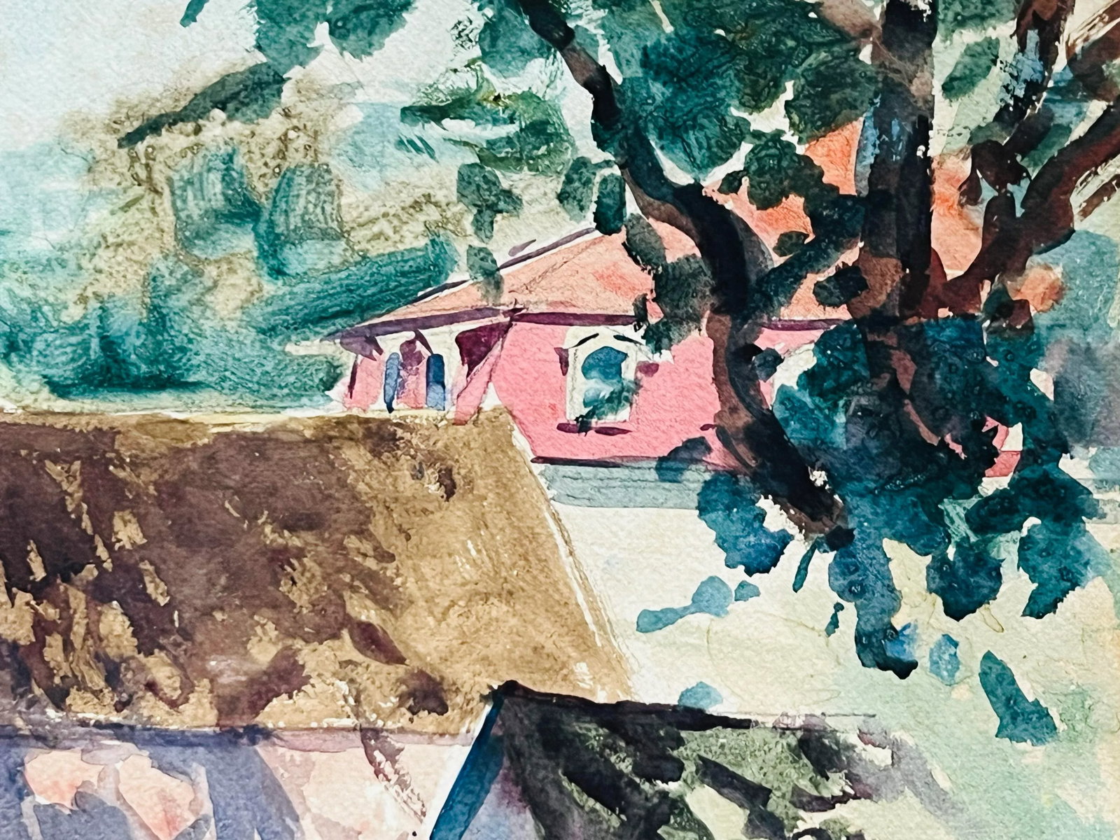 Vintage Village Scene Signed Walter Hayes - 5