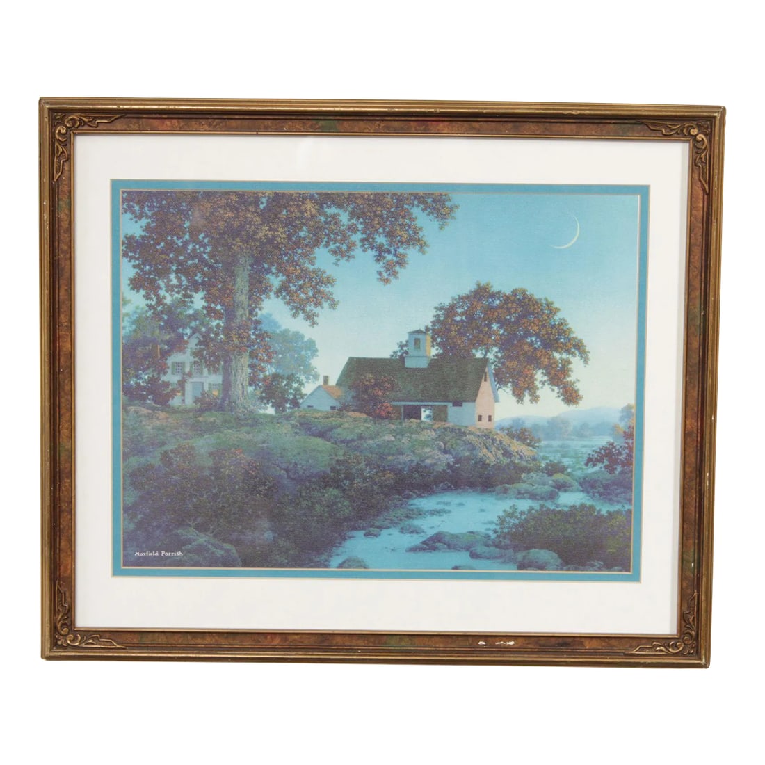 1970s Maxfield Parrish Framed 'New Moon' Giclee Print (1 of 12)