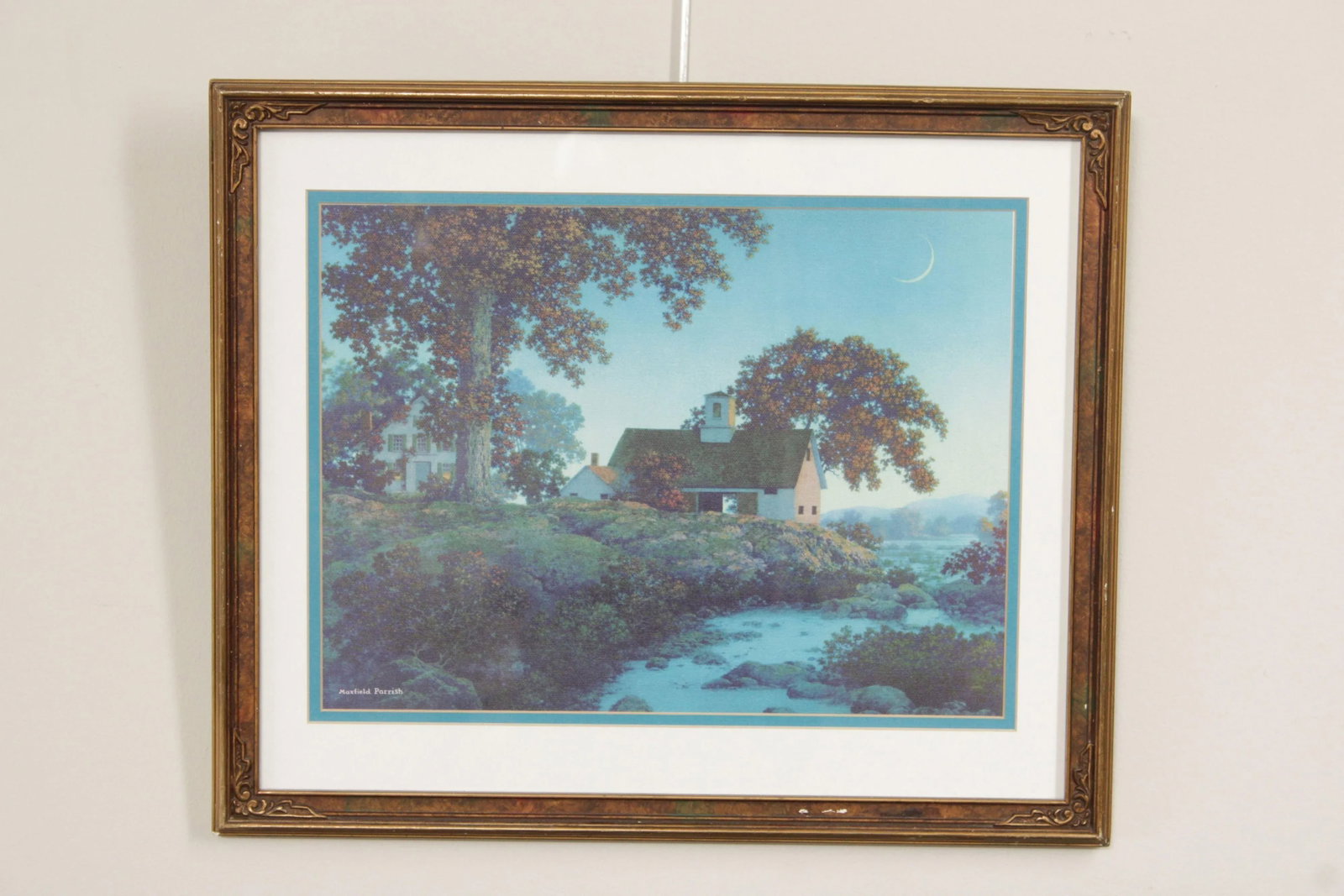 1970s Maxfield Parrish Framed 'New Moon' Giclee Print - 2