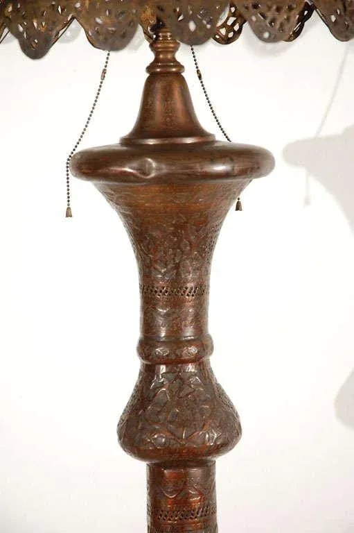 Middle Eastern Moorish Brass Pierced Floor Lamp - 3