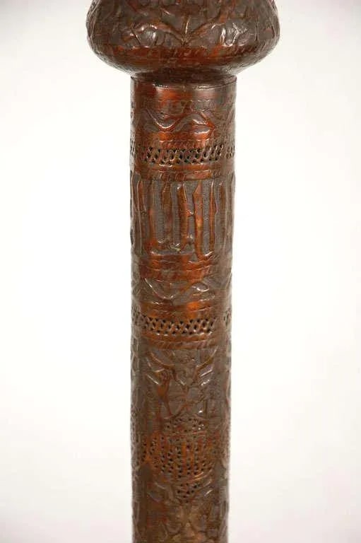 Middle Eastern Moorish Brass Pierced Floor Lamp - 5