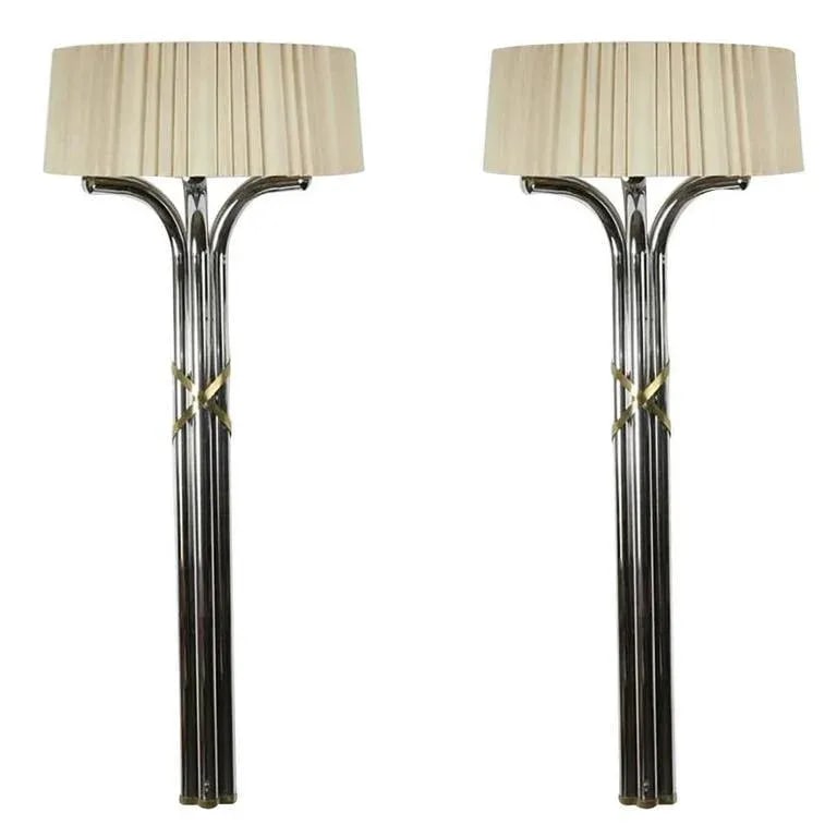 Large Oversized Modernist Art Deco Style 5 Feet Wall Sconces - a Pair - 12