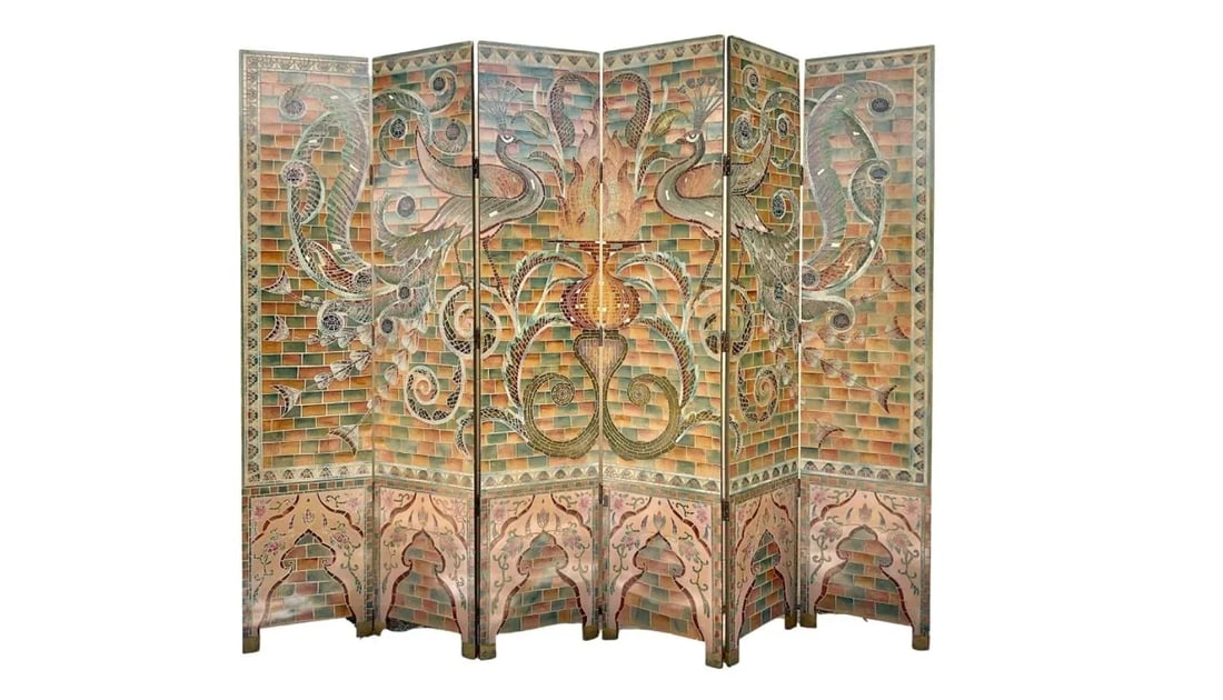 Stunning Art Deco Style Six Panel Screen - 12