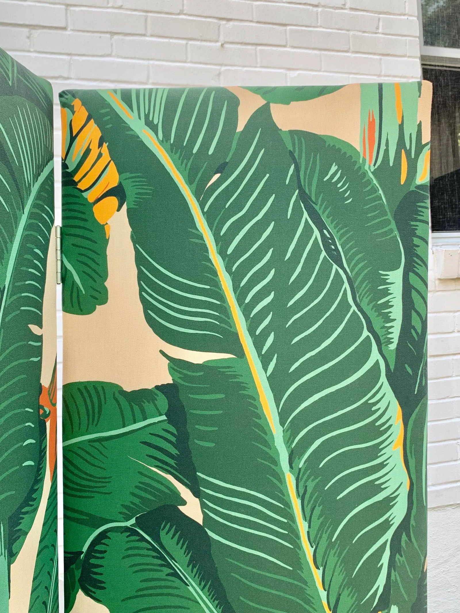 Vintage Palm Beach Regency Padded Fabric Screen - 6