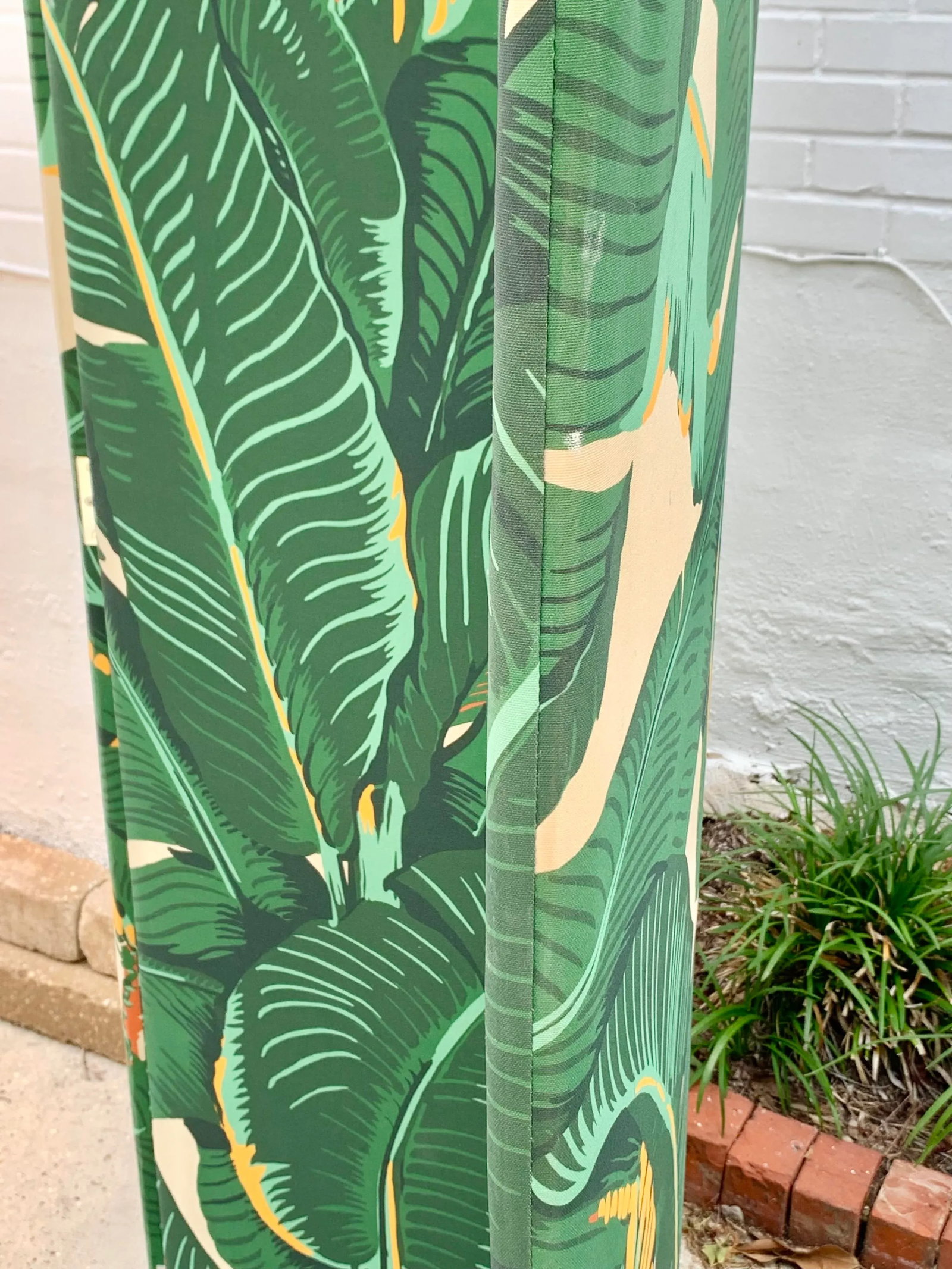 Vintage Palm Beach Regency Padded Fabric Screen - 8