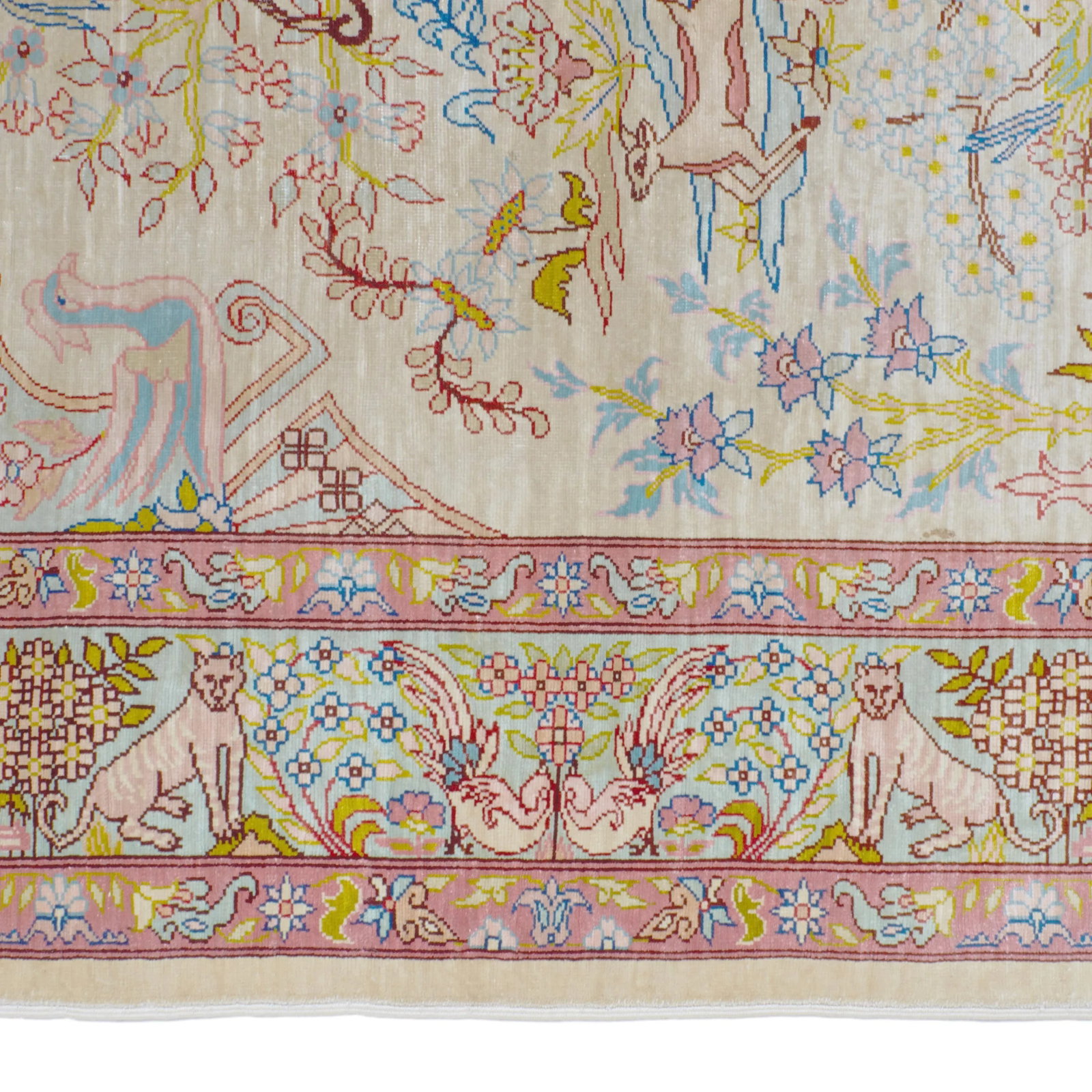 Vintage Mid-Century Hereke Silk Pictorial Rug - 2'8'' * 4'7'' - 5
