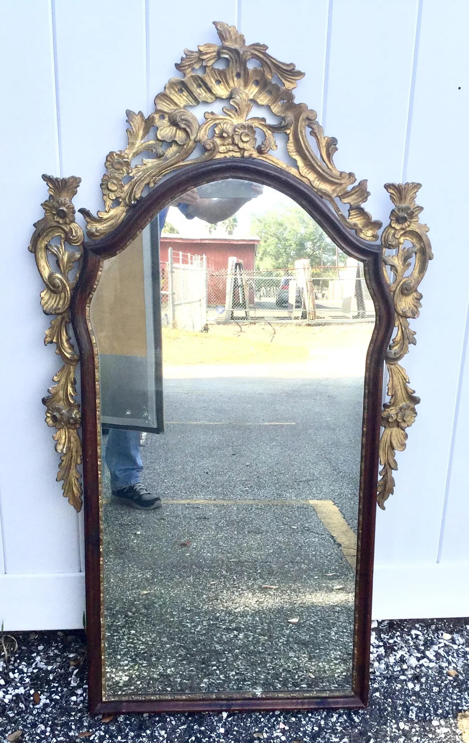 Italian Baroque Stye Giltwood and Ebonized Mirror - 8