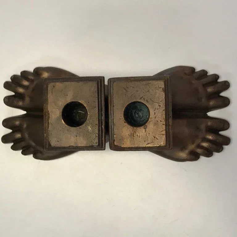 19th Century Grand Tour Roman Feet Bronze Candlesticks - a Pair - 12