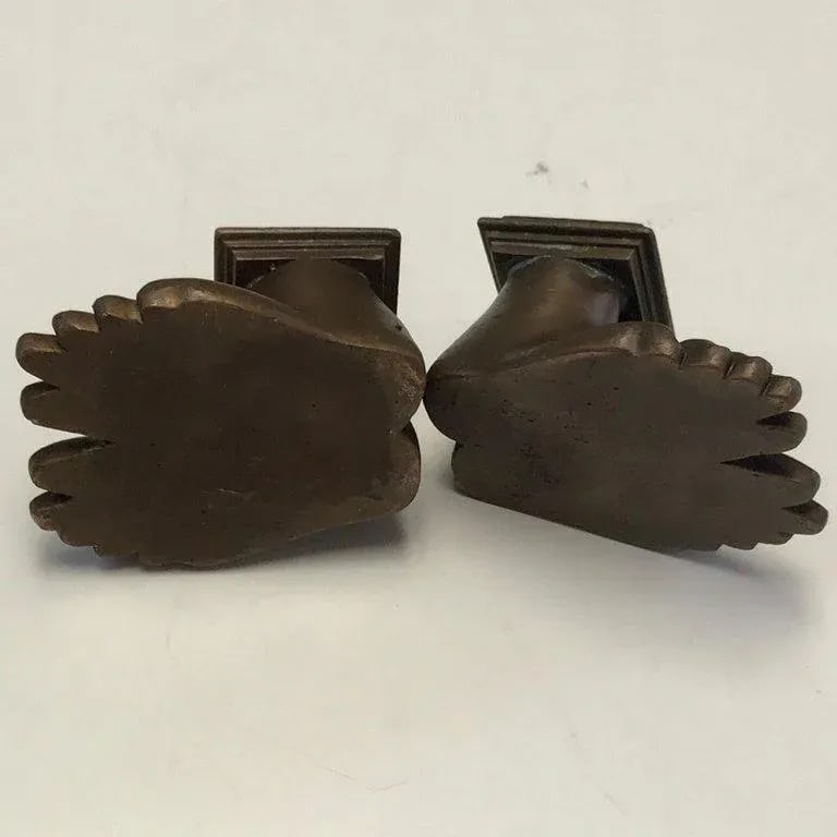 19th Century Grand Tour Roman Feet Bronze Candlesticks - a Pair - 8