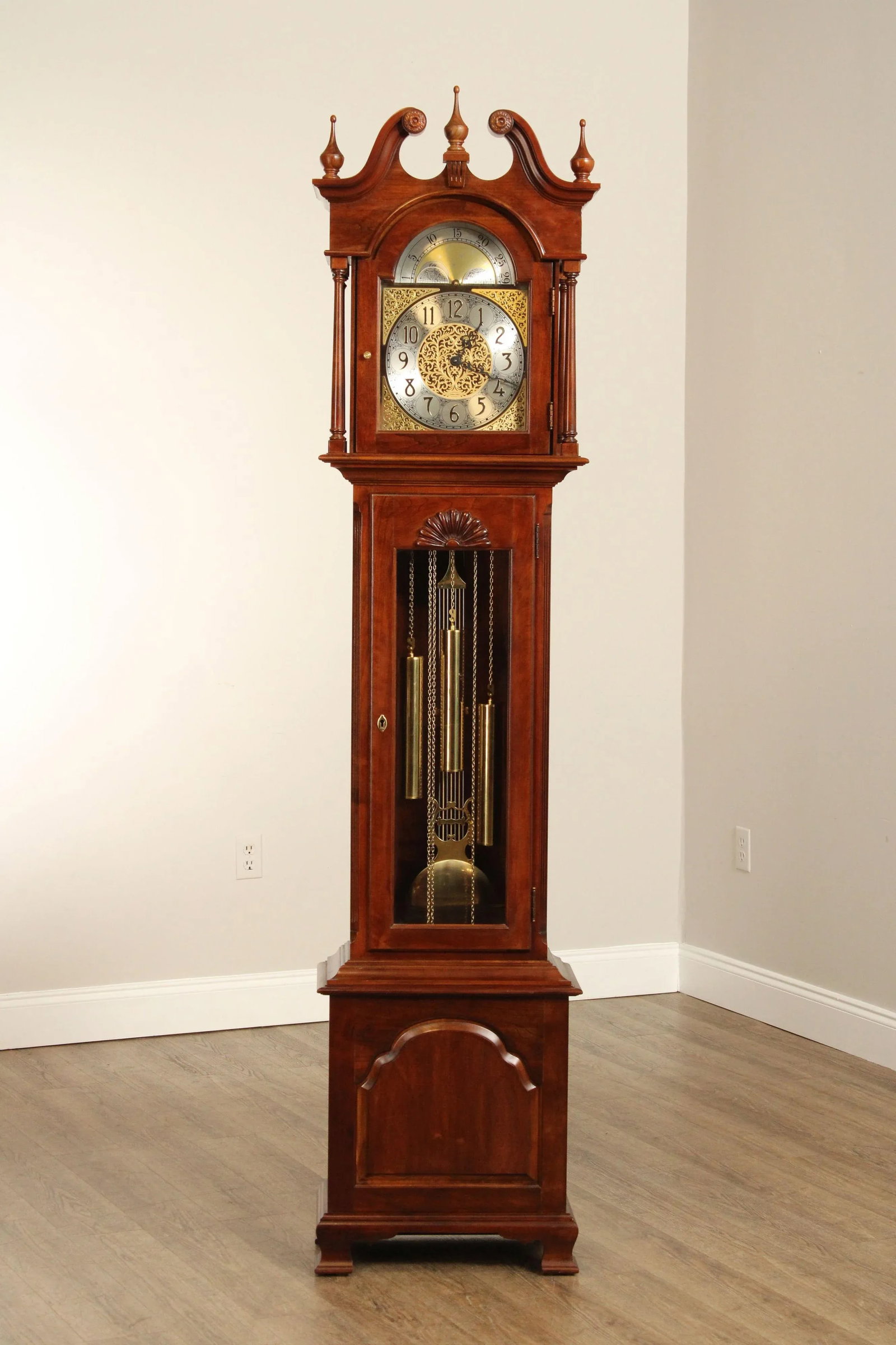 Ethan Allen Chippendale Style Cherry Grandfather Clock - 10