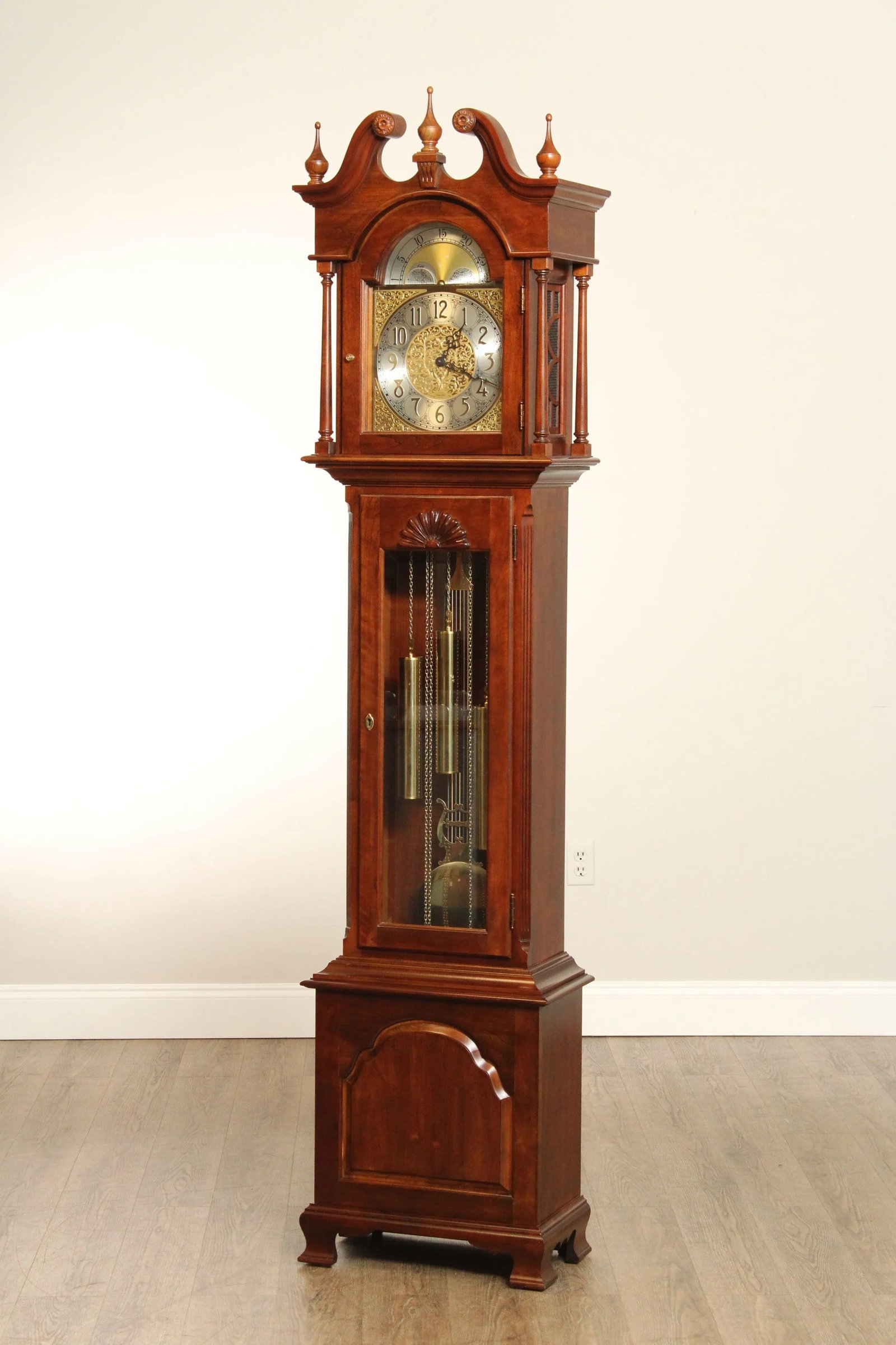 Ethan Allen Chippendale Style Cherry Grandfather Clock - 11