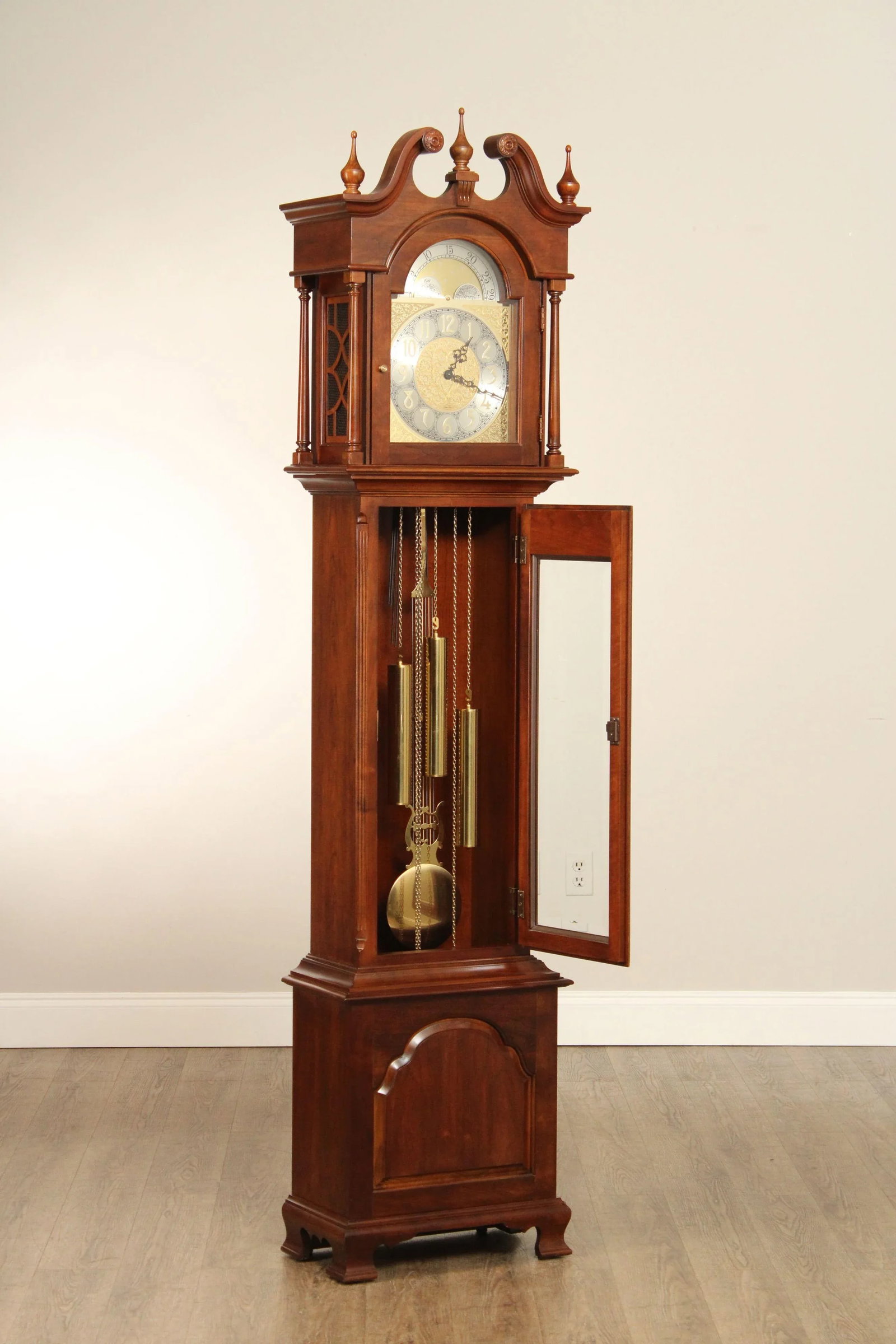 Ethan Allen Chippendale Style Cherry Grandfather Clock - 6