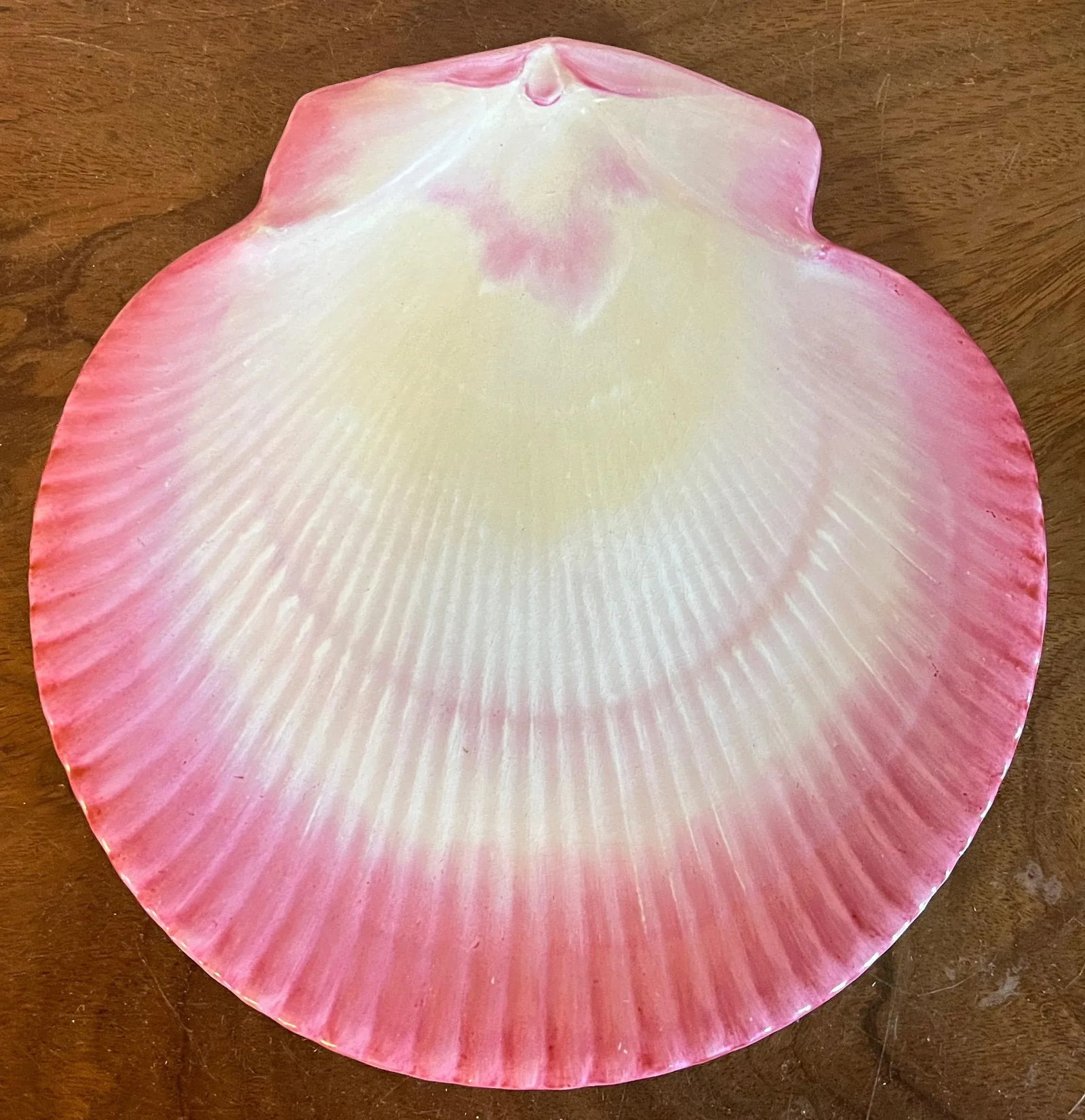 Antique 19th Century Wedgwood Pink Nautilus Pearlware Scallop Shell Dessert Dish - 10