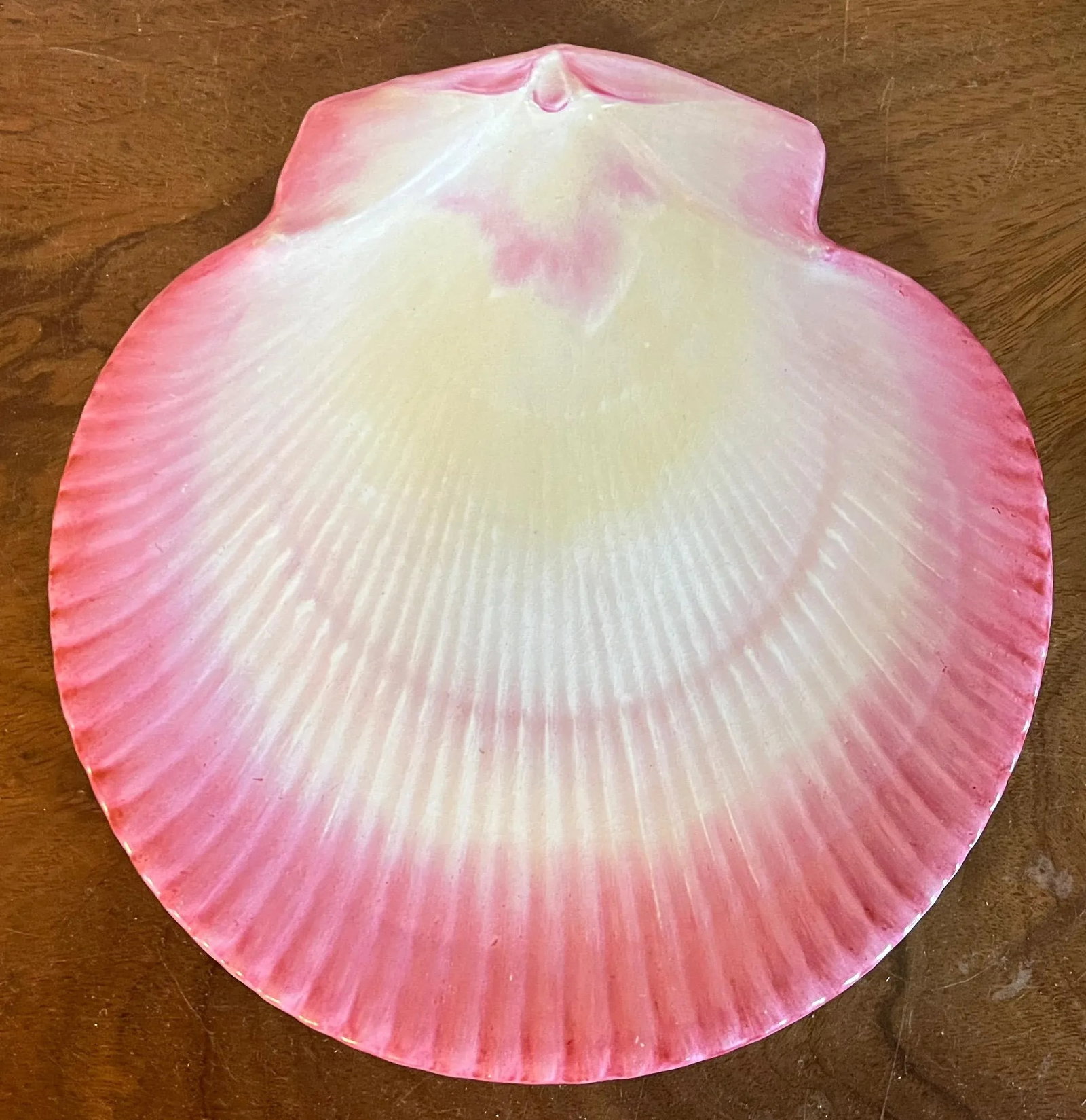 Antique 19th Century Wedgwood Pink Nautilus Pearlware Scallop Shell Dessert Dish - 11