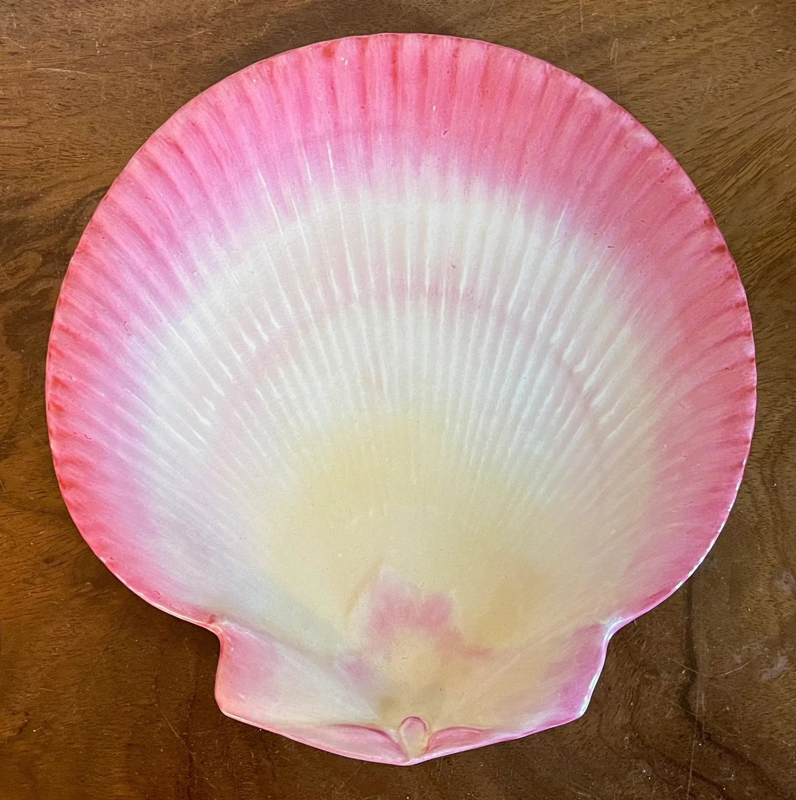 Antique 19th Century Wedgwood Pink Nautilus Pearlware Scallop Shell Dessert Dish - 2