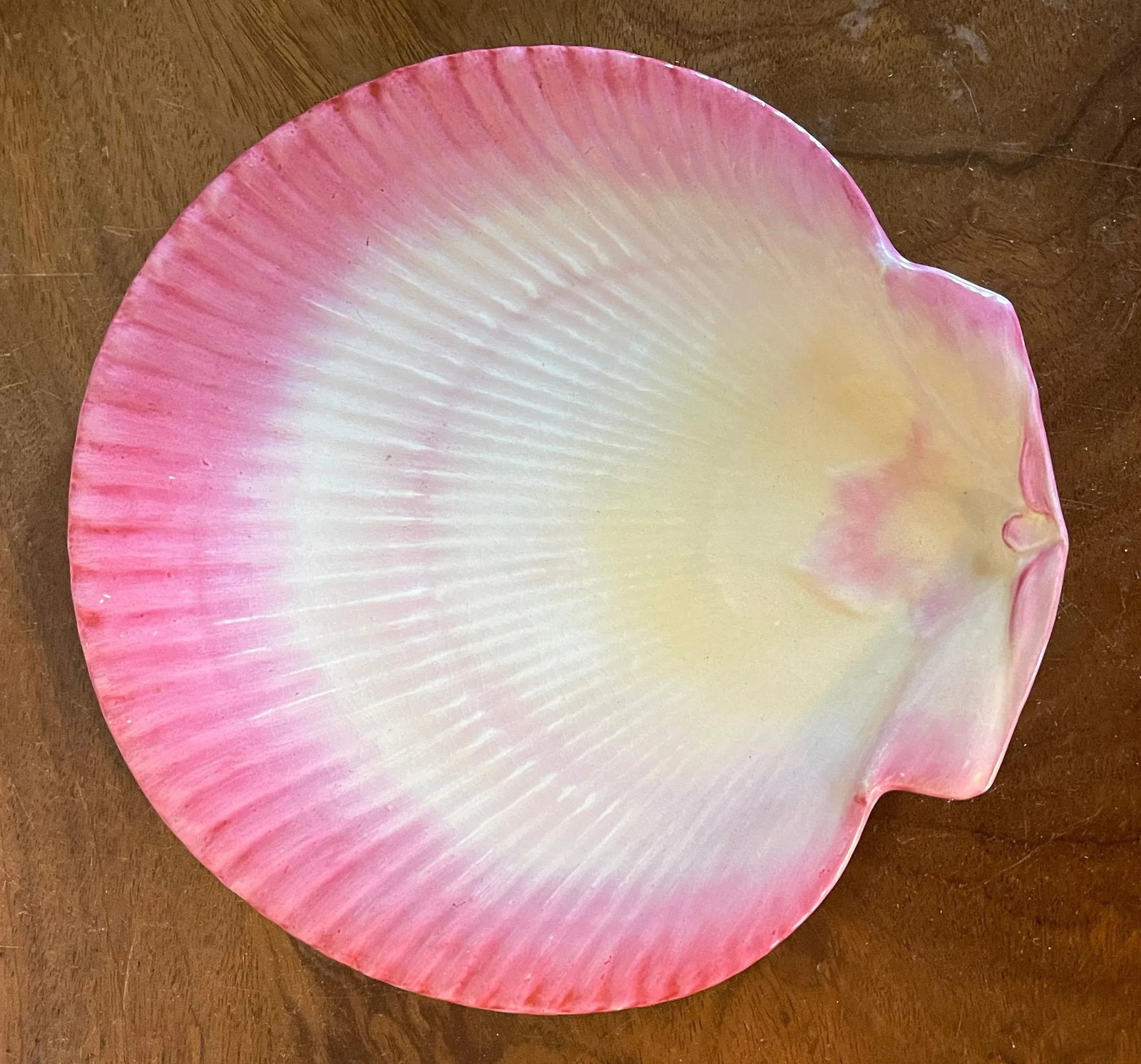Antique 19th Century Wedgwood Pink Nautilus Pearlware Scallop Shell Dessert Dish - 3