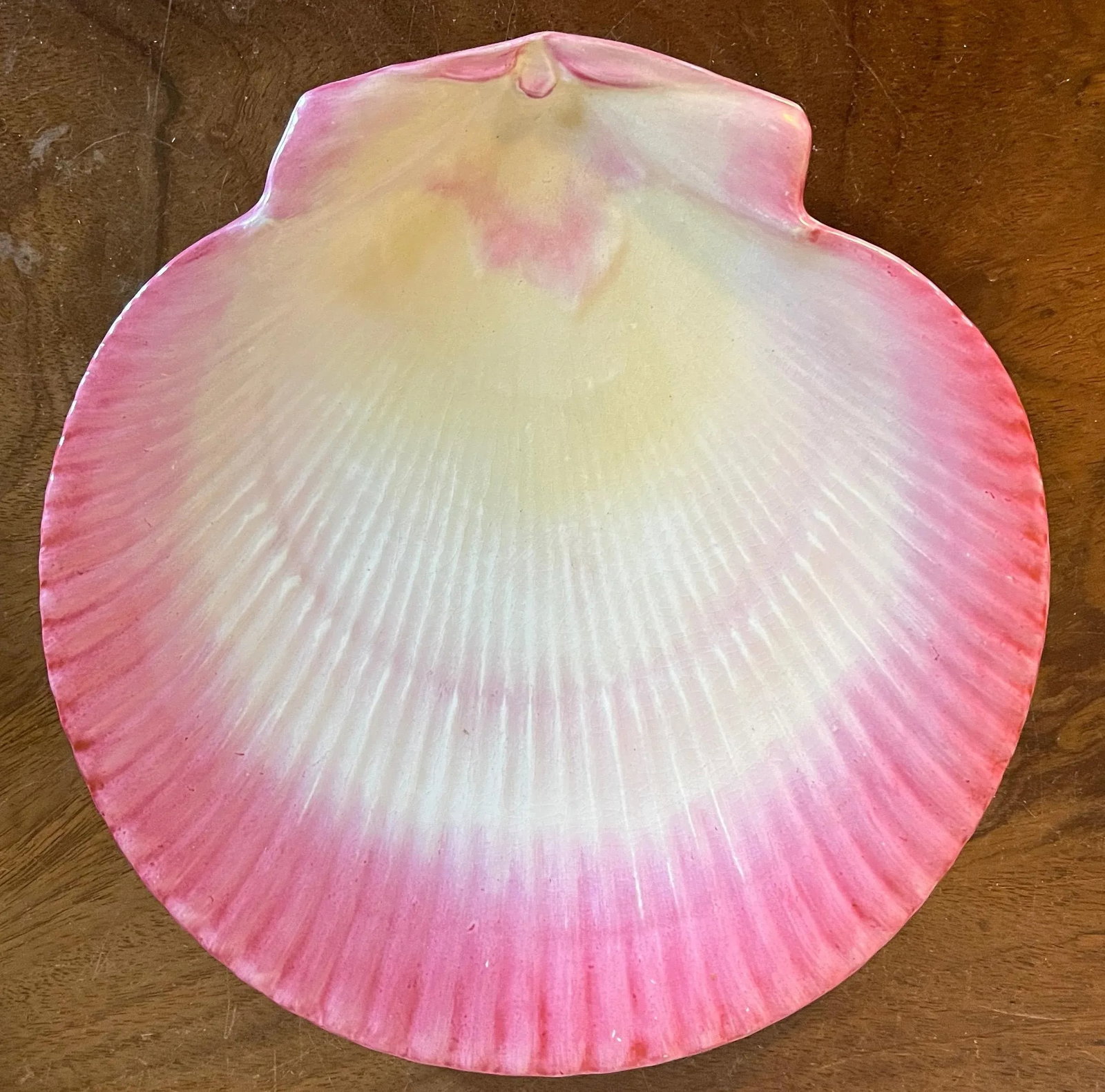 Antique 19th Century Wedgwood Pink Nautilus Pearlware Scallop Shell Dessert Dish - 4