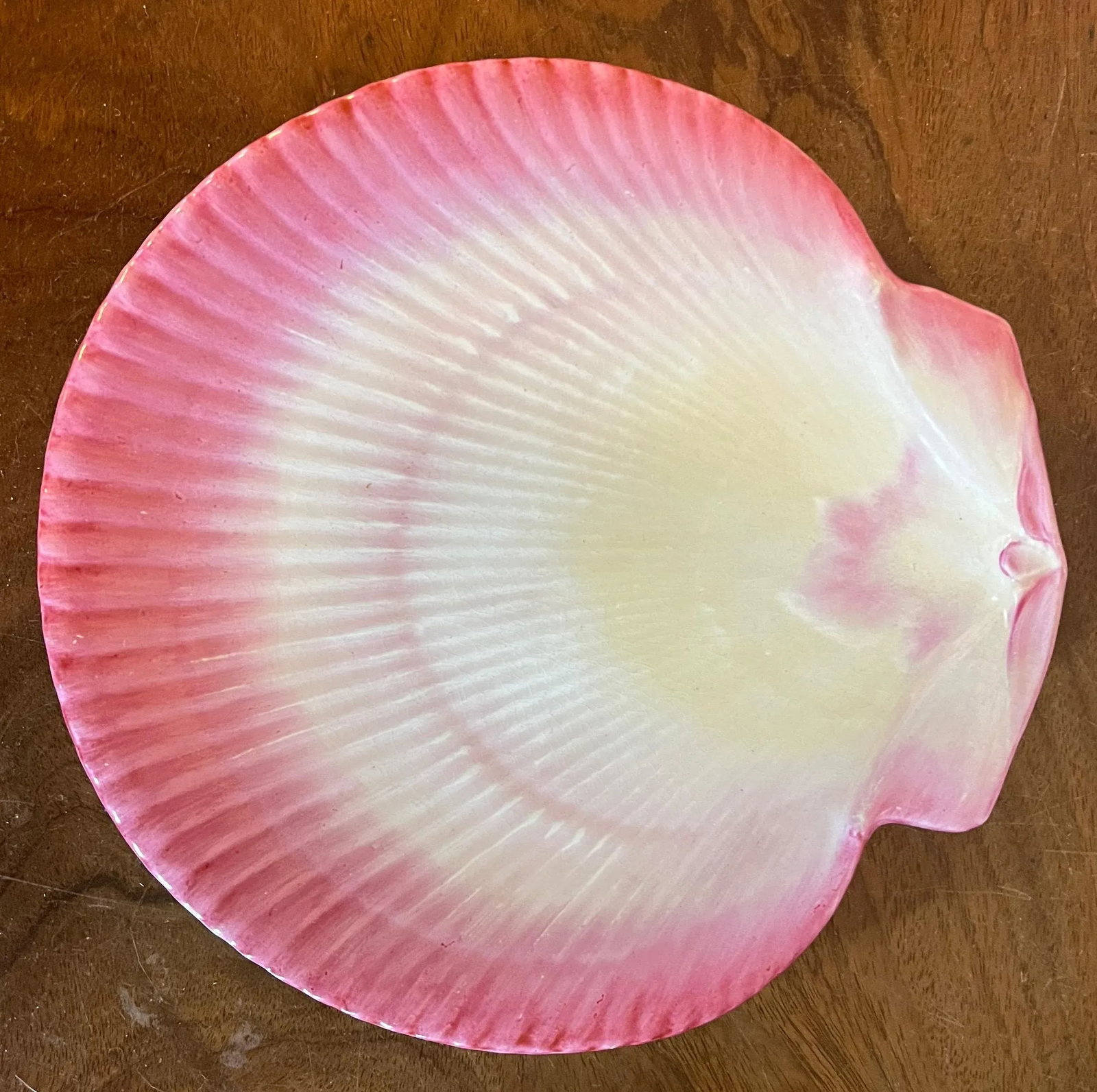 Antique 19th Century Wedgwood Pink Nautilus Pearlware Scallop Shell Dessert Dish - 5