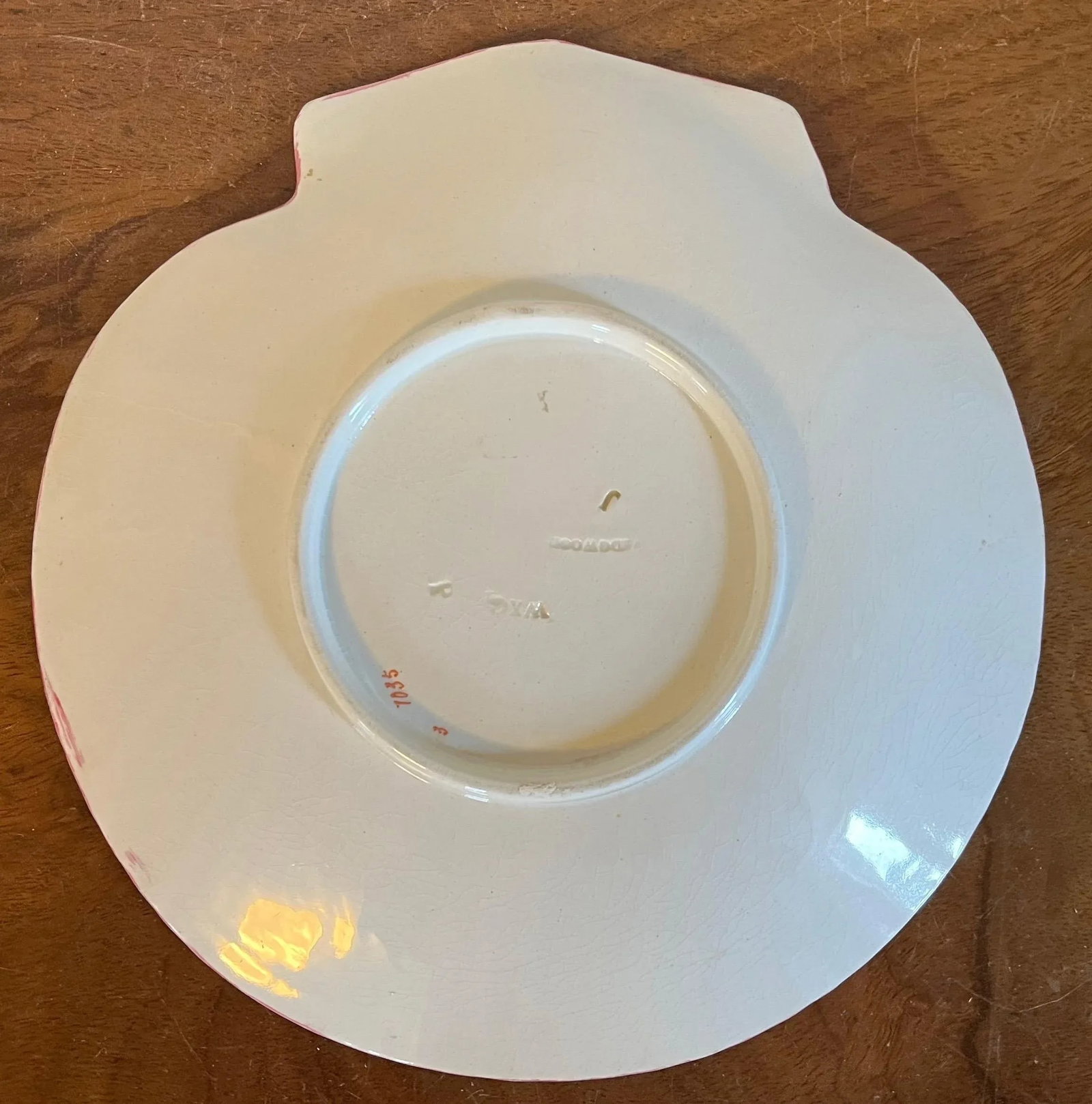 Antique 19th Century Wedgwood Pink Nautilus Pearlware Scallop Shell Dessert Dish - 8