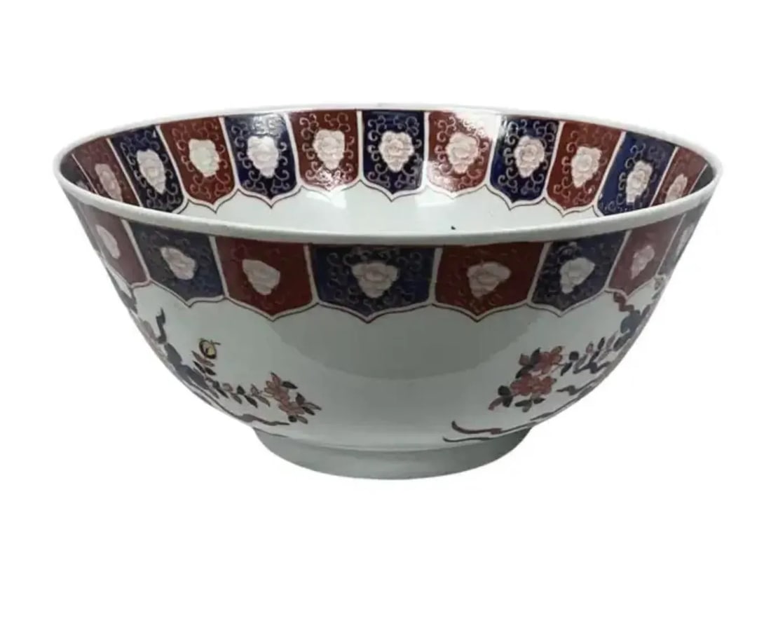 Hong Cong Porcelain Imari Punch Bowl - 2