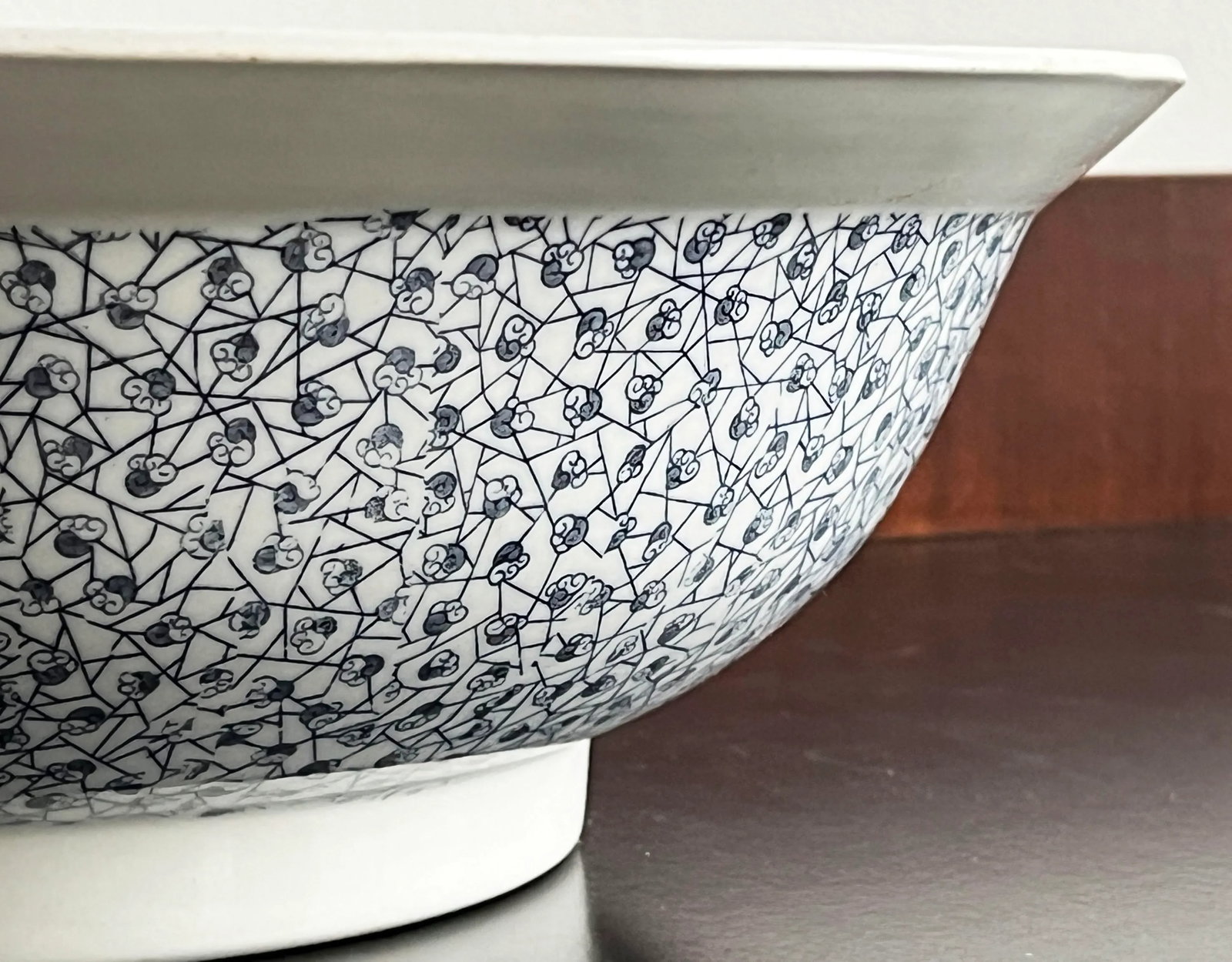 Antique 15" Brownfield & Sons 'Pompadour' Ironstone Serving Bowl - 3