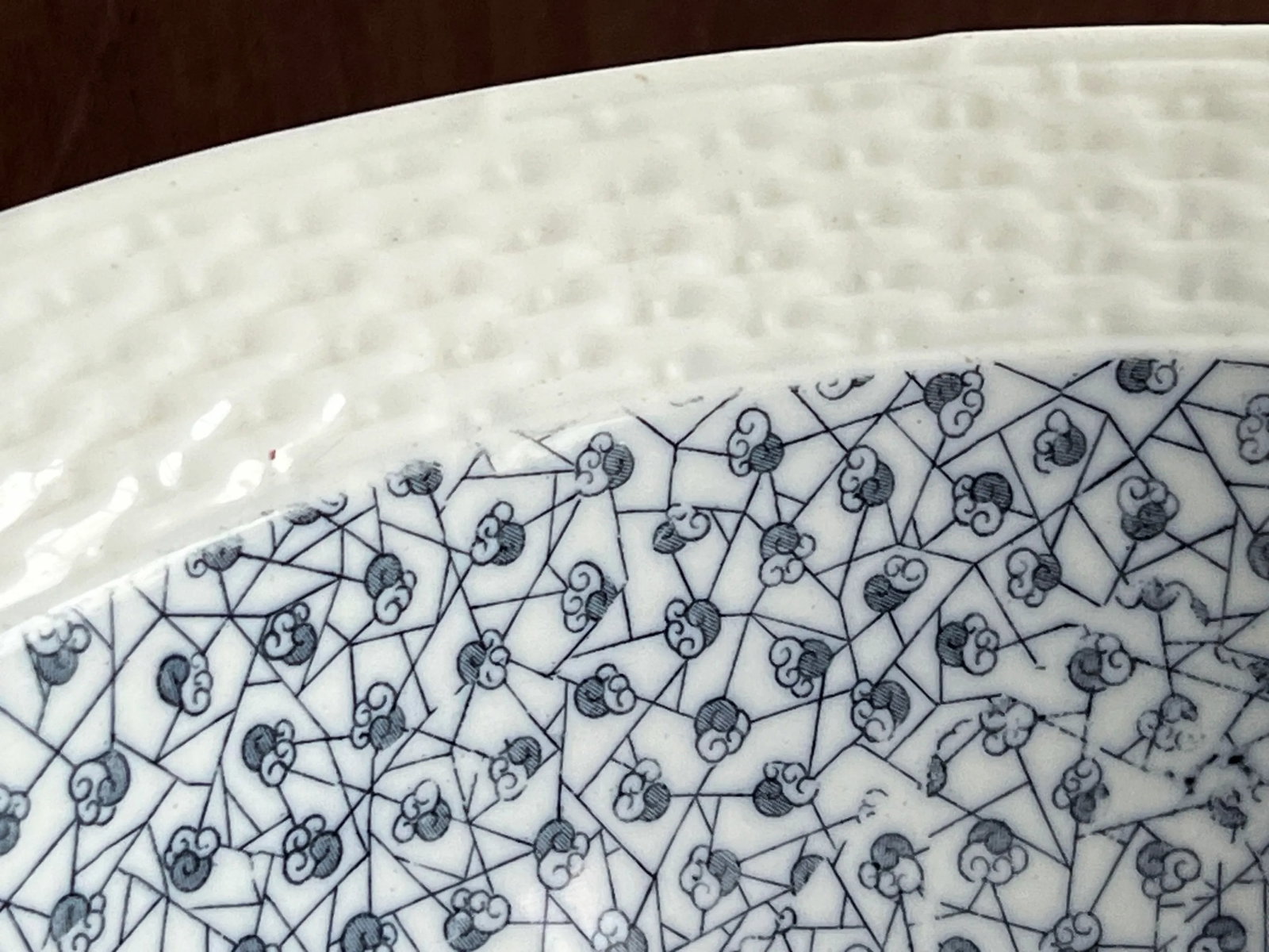 Antique 15" Brownfield & Sons 'Pompadour' Ironstone Serving Bowl - 5