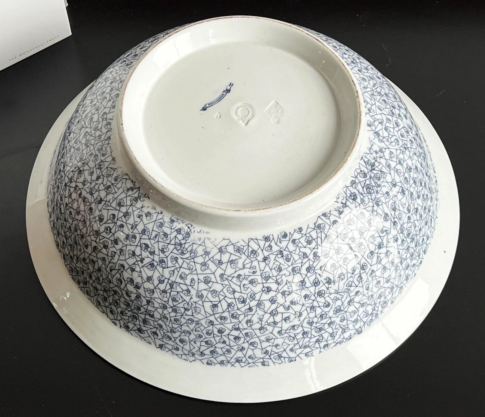 Antique 15" Brownfield & Sons 'Pompadour' Ironstone Serving Bowl - 9