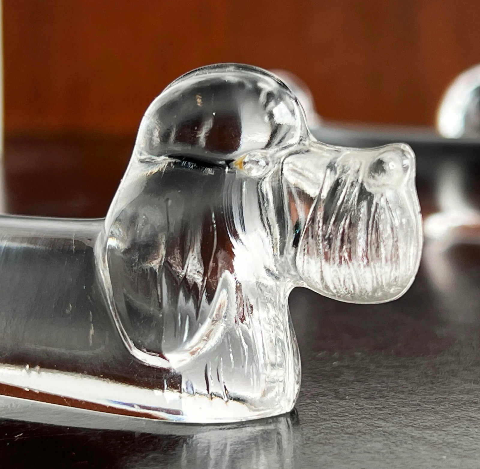 Vintage French Crystal Glass Figural Animal Knife Rests - Set of 4 - 3