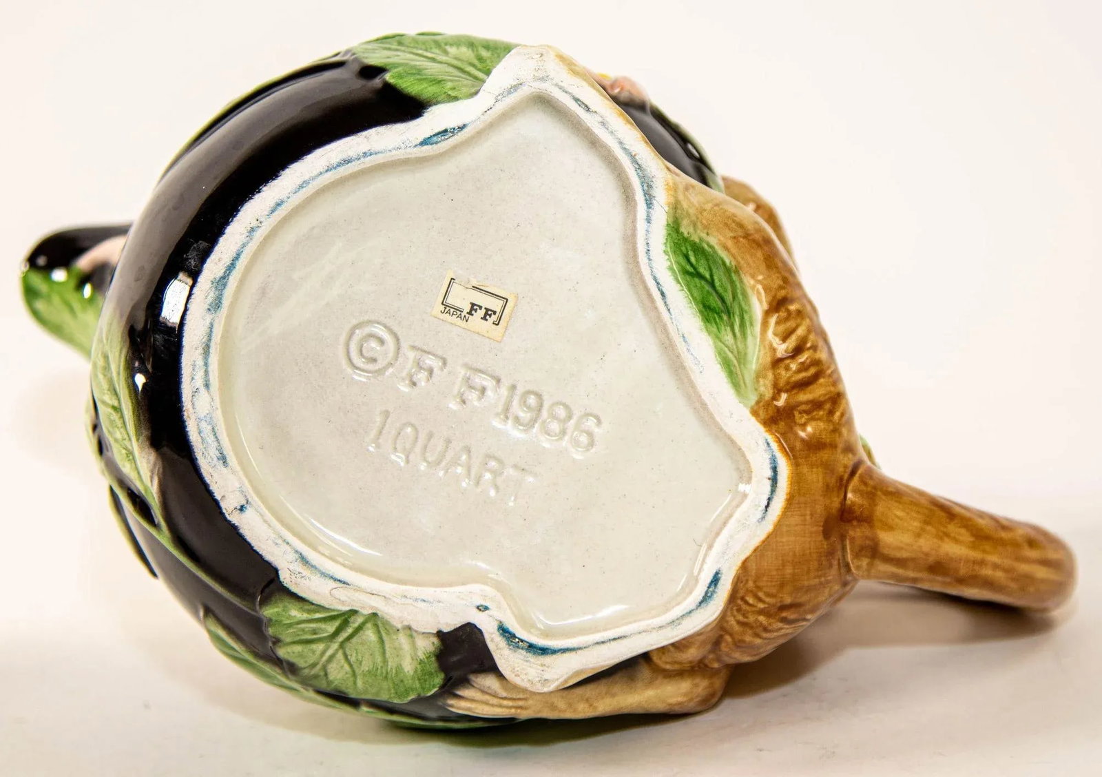 1980s Vintage Fitz and Floyd Rain Forest Majolica Monkey Ceramic Teapot - 10